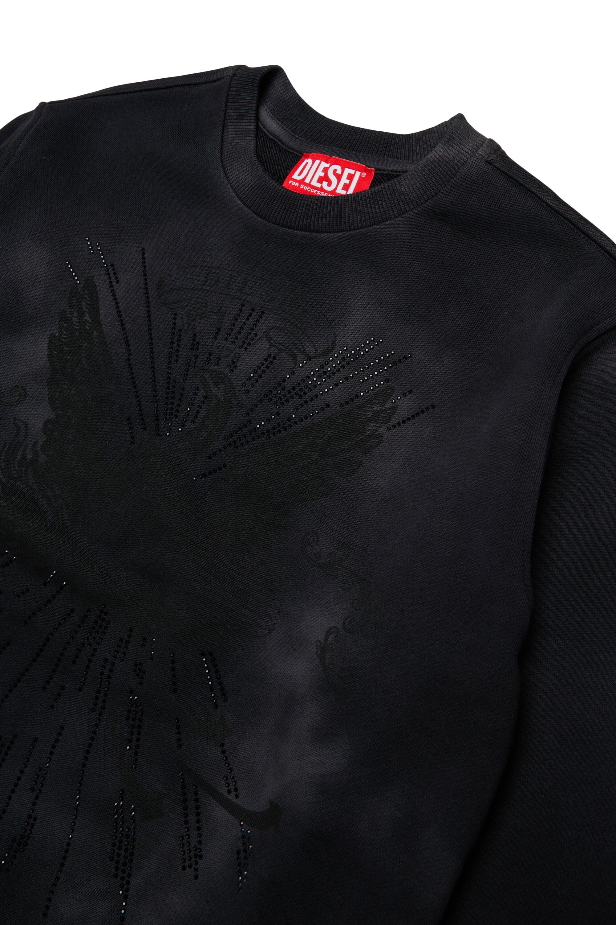 Diesel - SFIN OVER, Herren Sweatshirt mit cloudy-Effekt und Phoenix-Motiv in Schwarz - 3