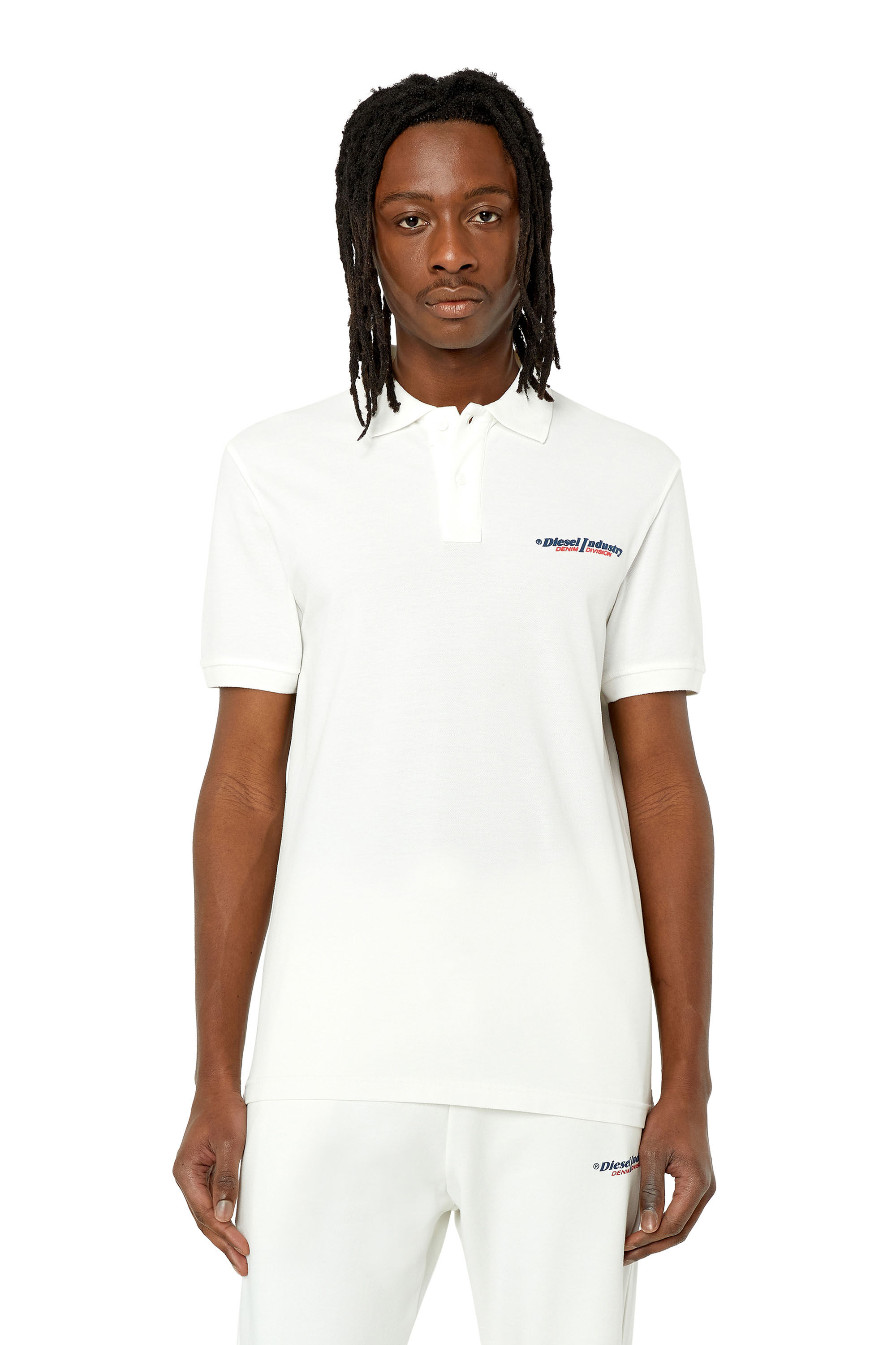 Diesel - T-SMITH-IND, Herren Poloshirt mit Diesel Industry-Print in Weiß - 3