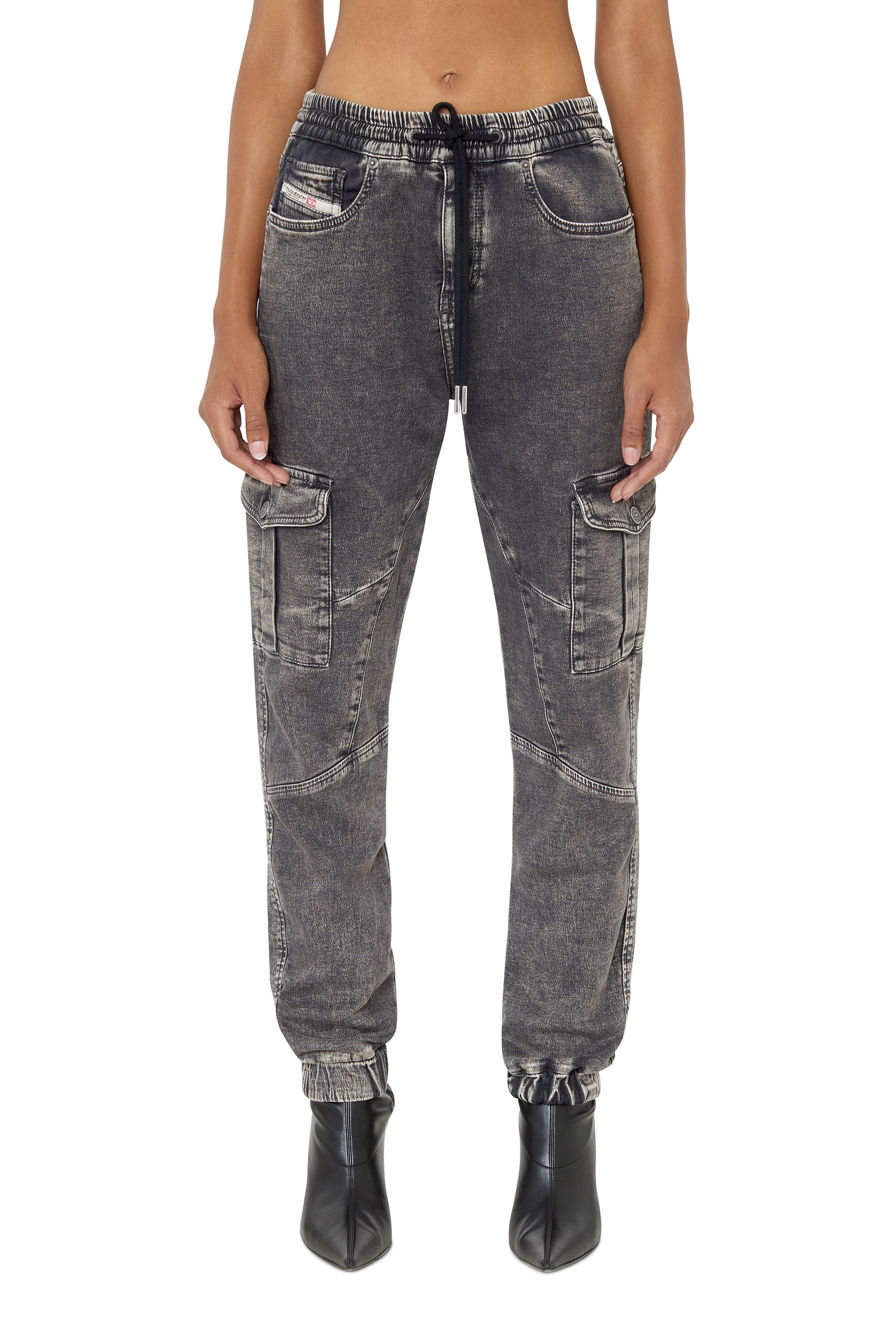 Diesel - D-Ursy Track Denim 069ZF Slim, Schwarz/Dunkelgrau - Image 3