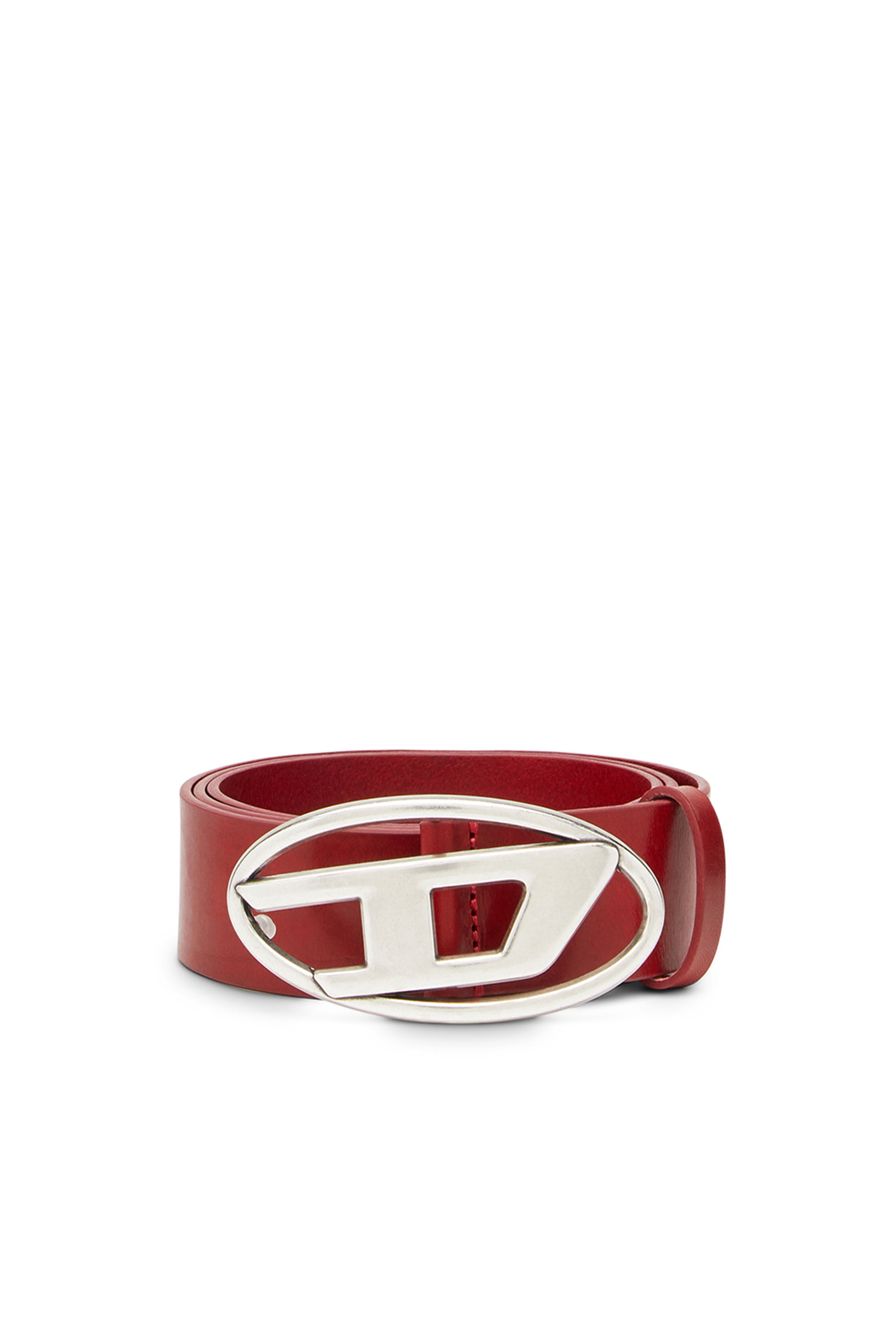 DIESEL ブラック グリッター ベルト B-STAR II Man: Leather belt with metal star logo buckle | Diesel