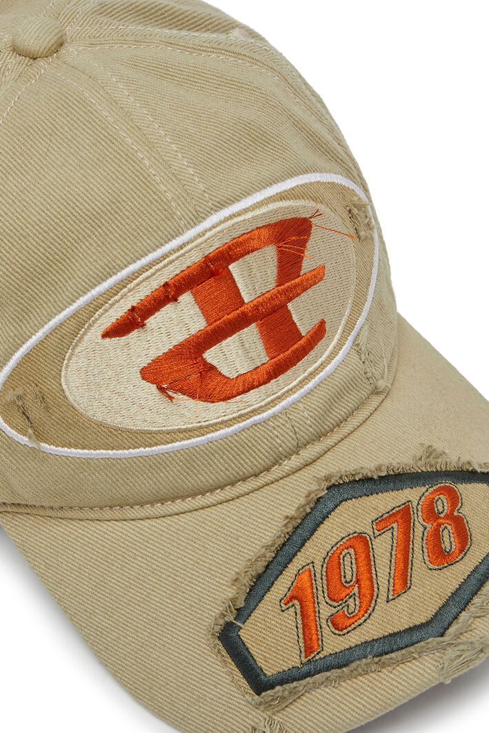 Diesel - C-BRAFF, Herren Basecap mit Strick-Aufnähern in Hellbraun - 4