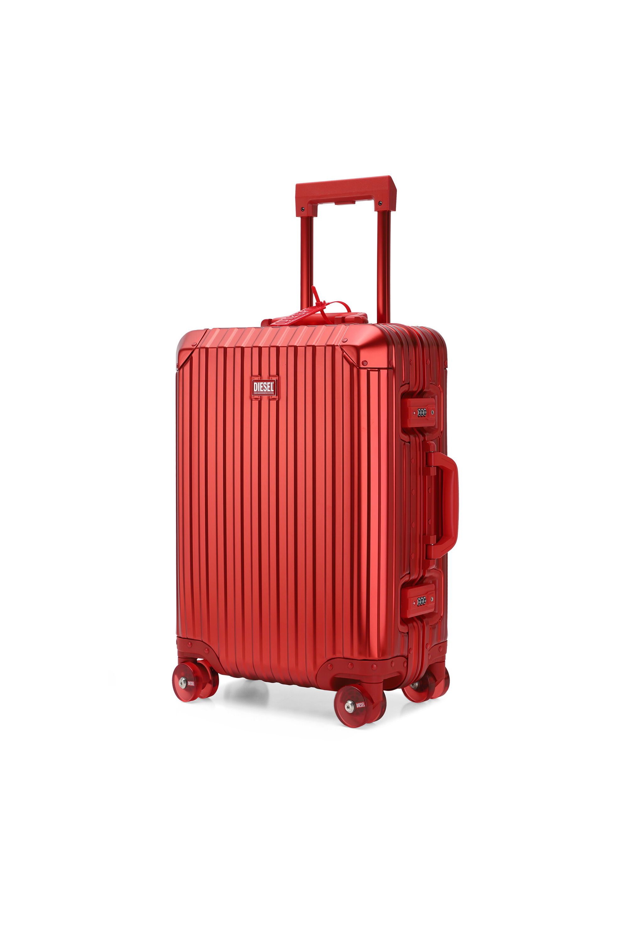 Diesel - DIESEL ALUMINUM TROLLEY- DSL002, Unisex Koffer aus Aluminium Gr&ouml;&szlig;e S in Rot - 5