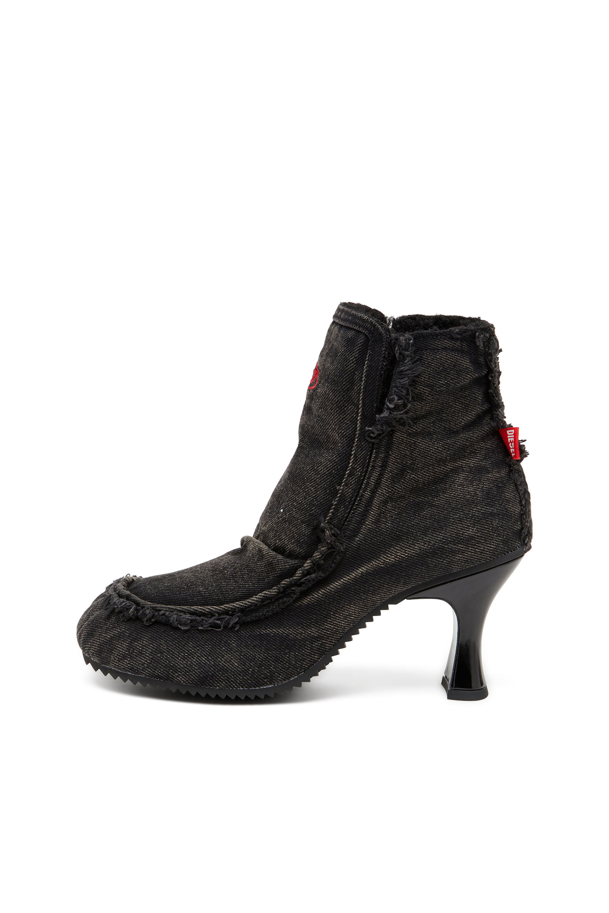 Diesel - D-WOODSTOCK HEEL AB, Damen D-Woodstock - Stiefel aus Denim mit Absatz in Schwarz - 8