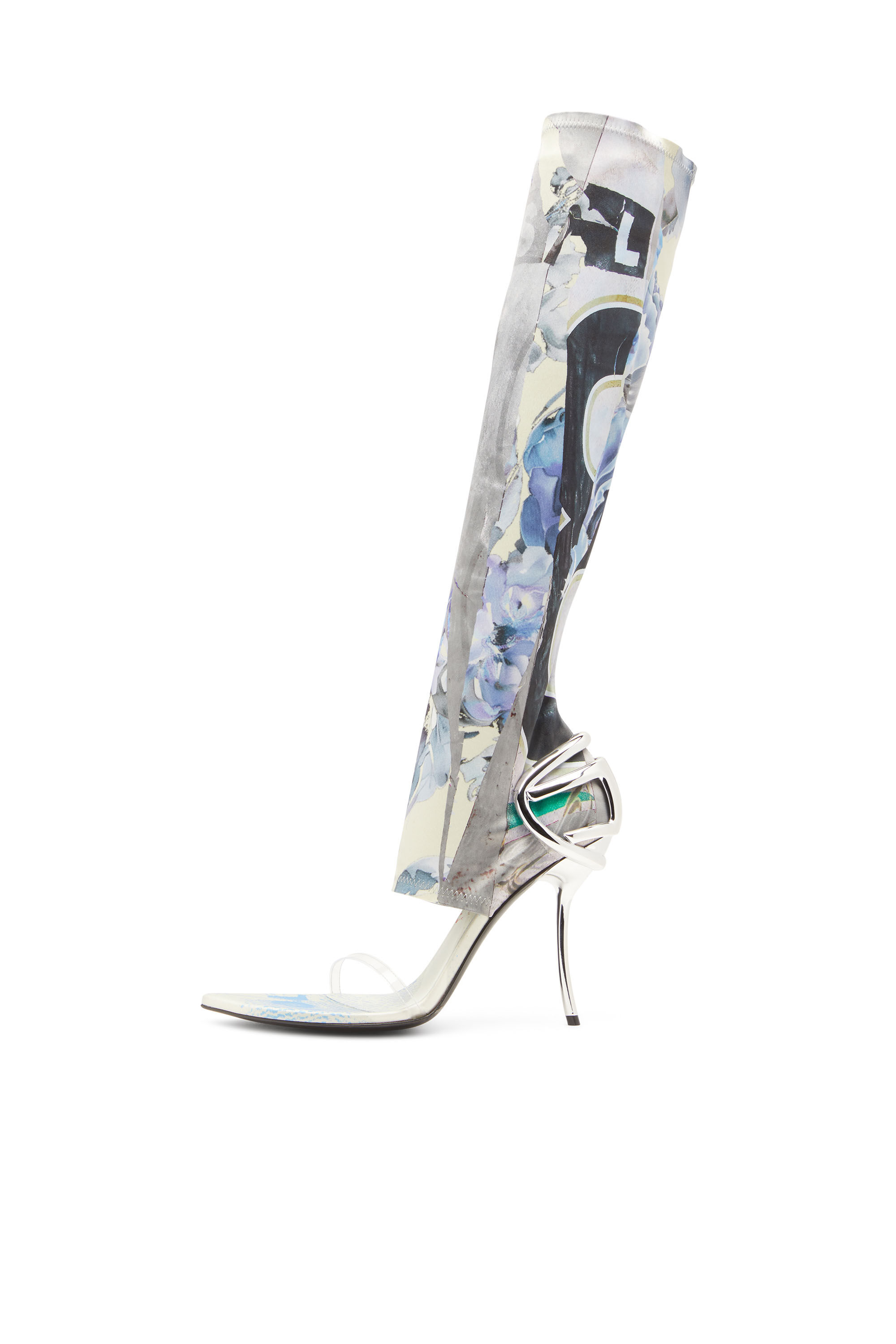 Diesel - D-TEN&HALF SDL KB, Damen Hybridsandalen mit Grafik-Print in Weiss/Blau - 6