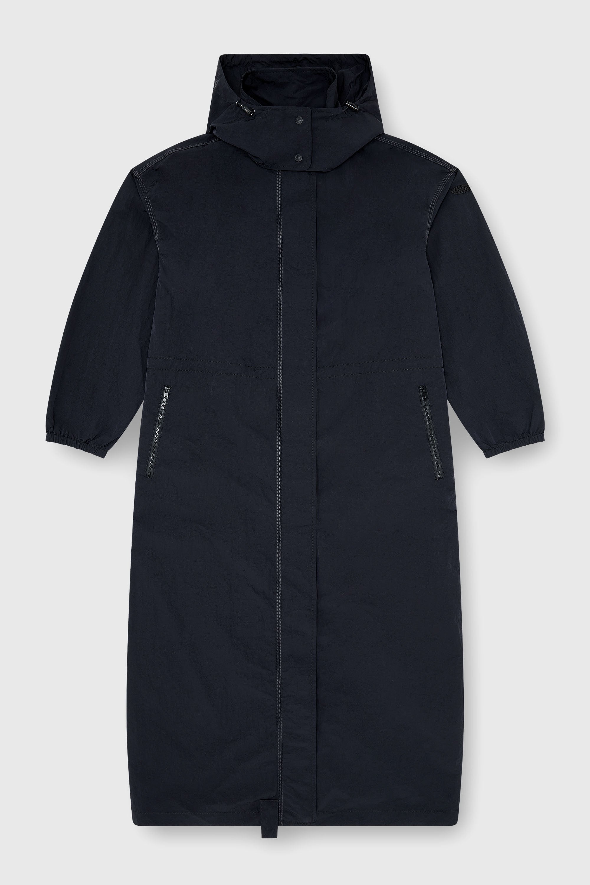 Diesel - G-ASTER-T1, Damen Nylon-Trenchcoat mit abnehmbarer Kapuze in Mitternachtsblau - 2