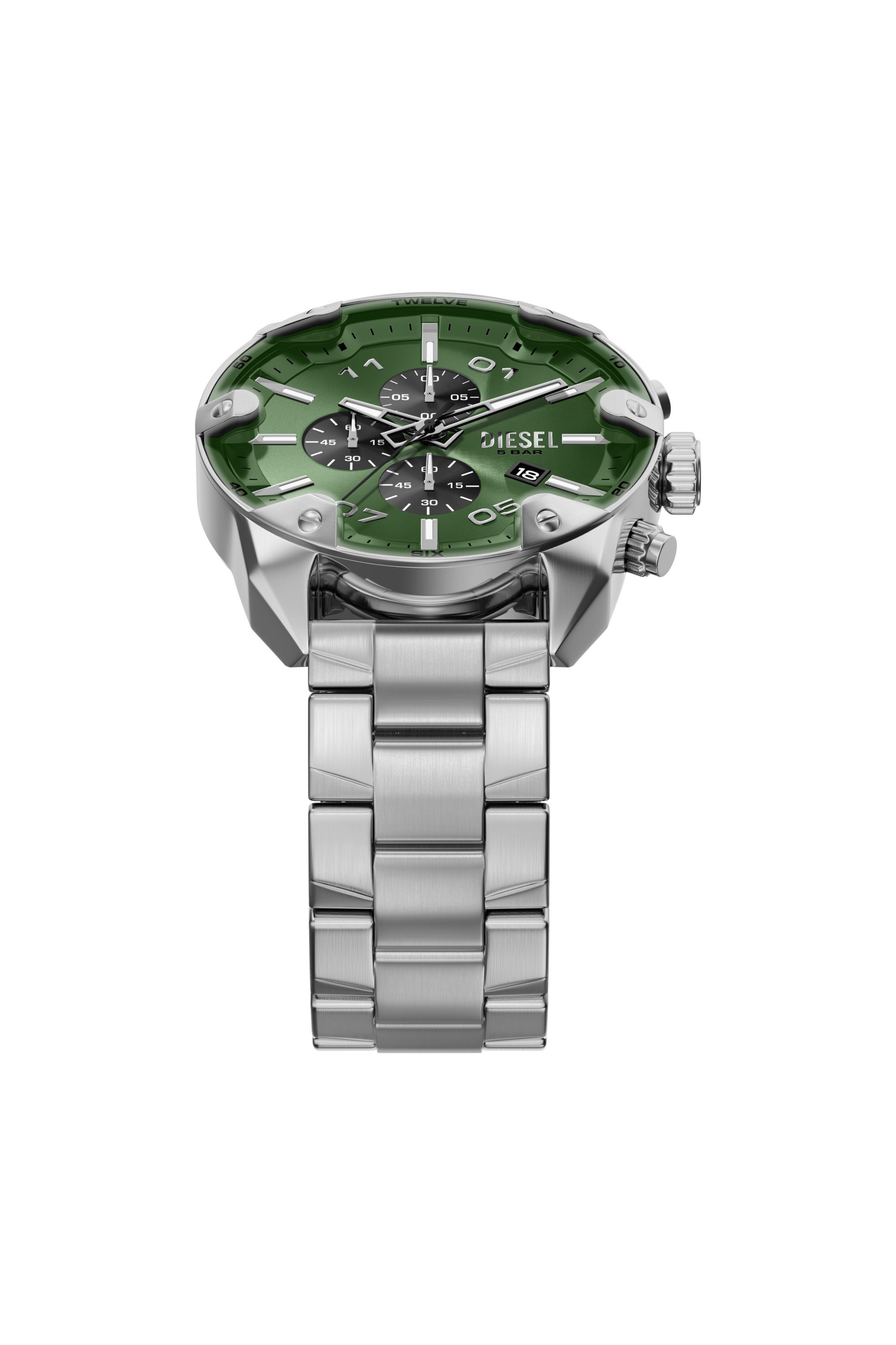 Diesel - DZ4712 WATCH, Herren Spiked Edelstahl-Uhr in Silber - 6