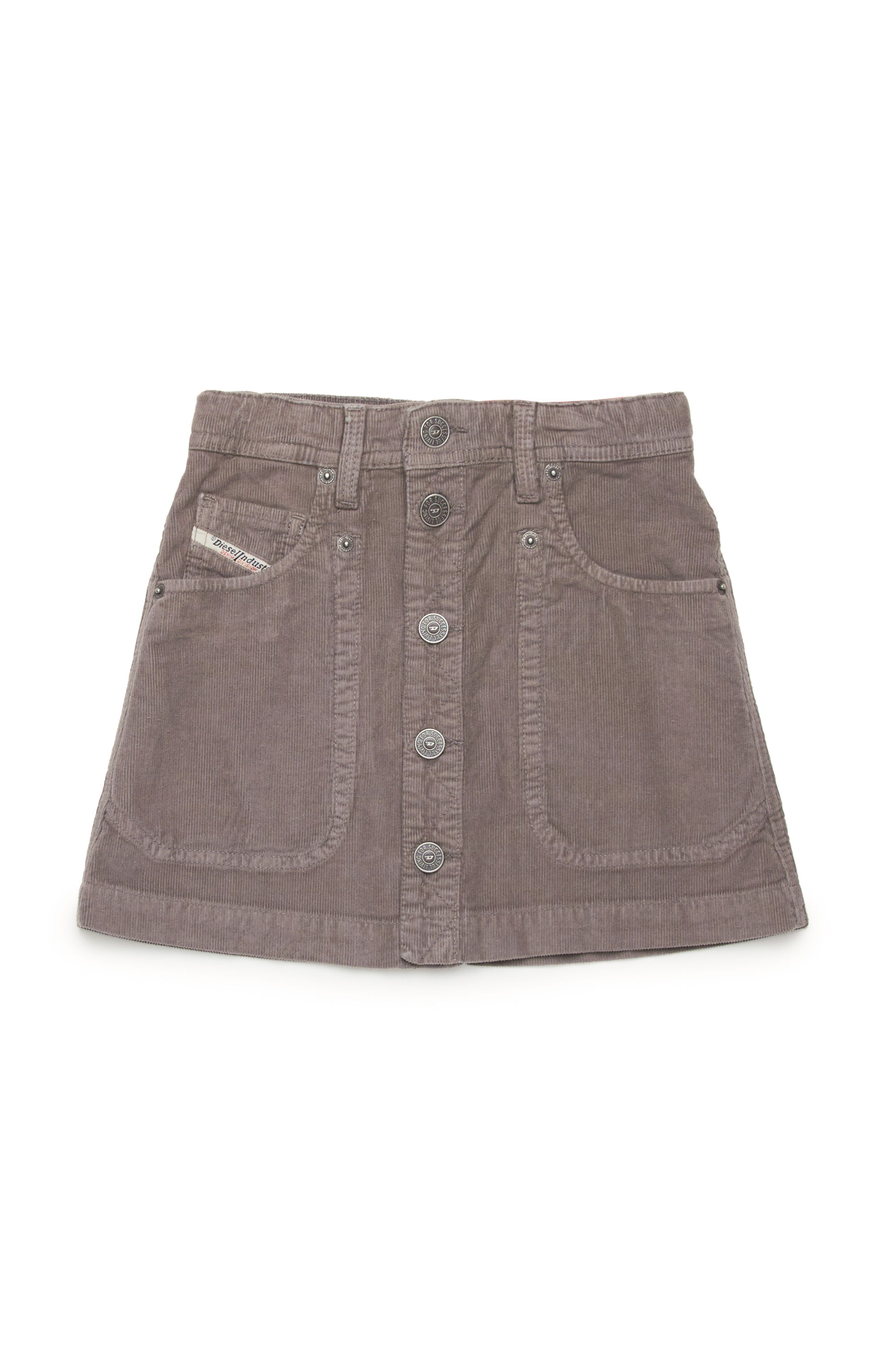 Diesel - GEALBUS, Woman 5-pocket skirt in stretch corduroy in Grey - Image 1