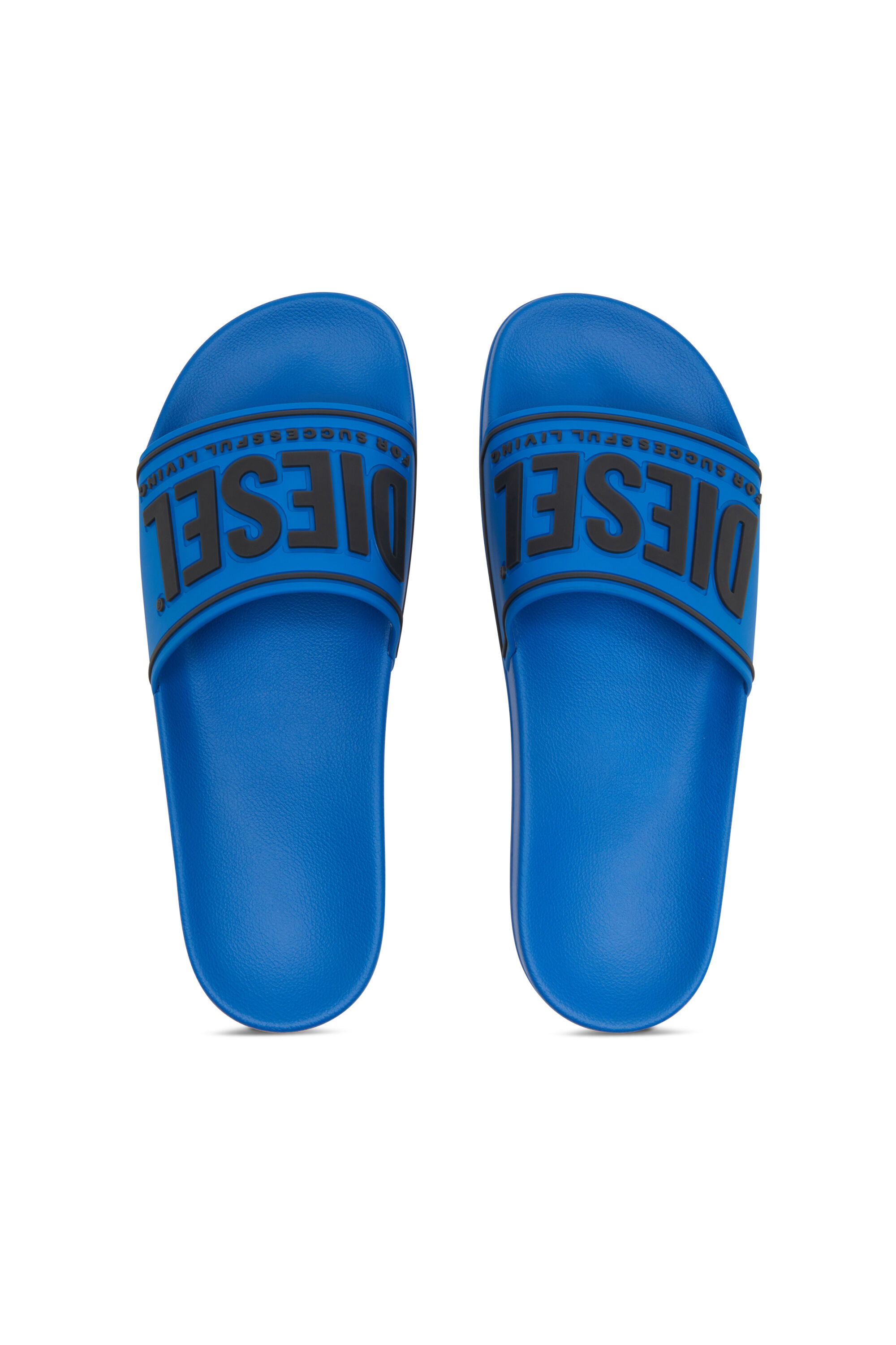 Diesel - SA-MAYEMI CC, Herren Sa-Mayemi-Badeschlappen mit 3D-Logo in Blau/Schwarz - 4