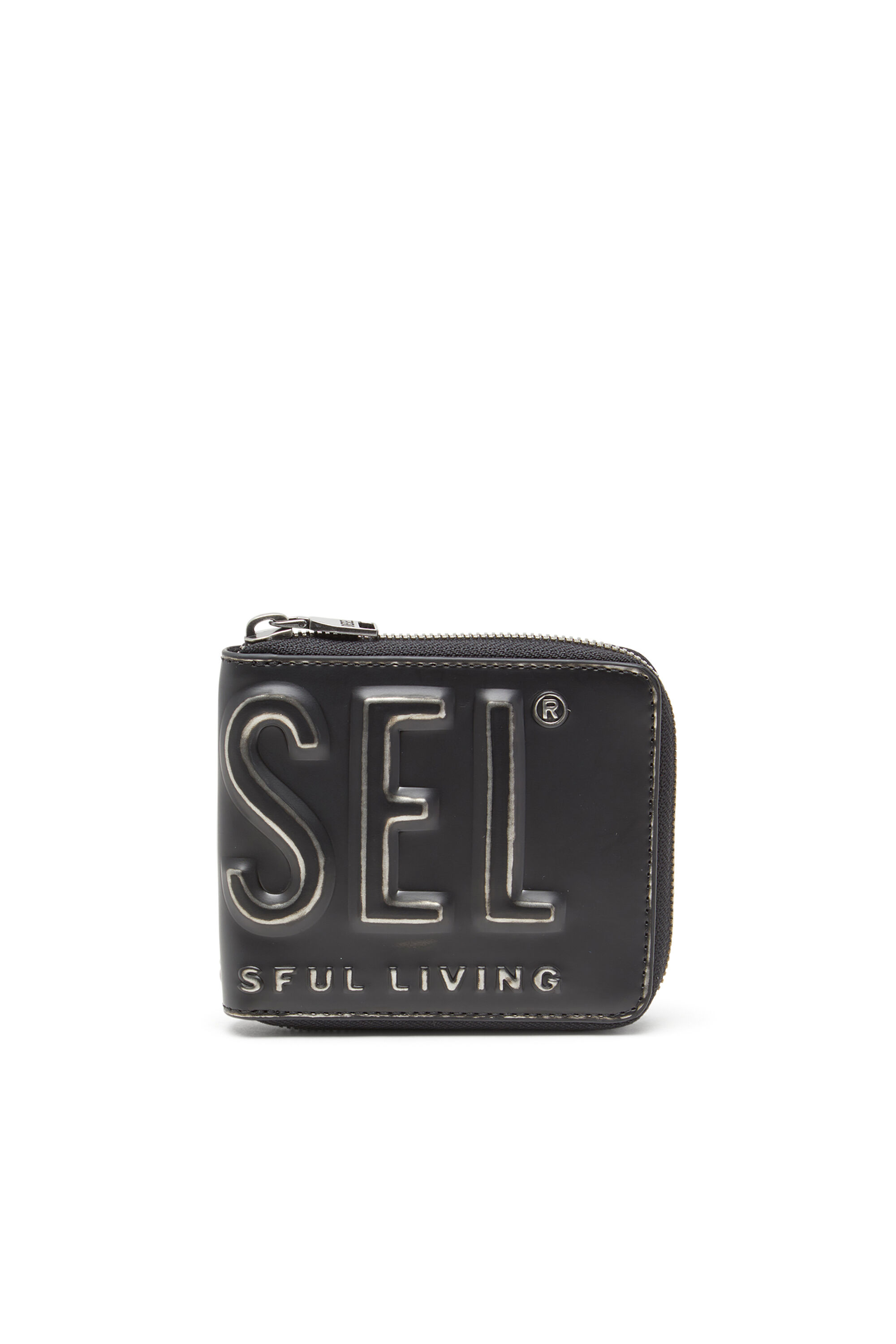 Diesel - DSL 3D- BI FOLD COIN ZIP XS, Herren Reißverschluss-Portemonnaie in Schwarz - 1