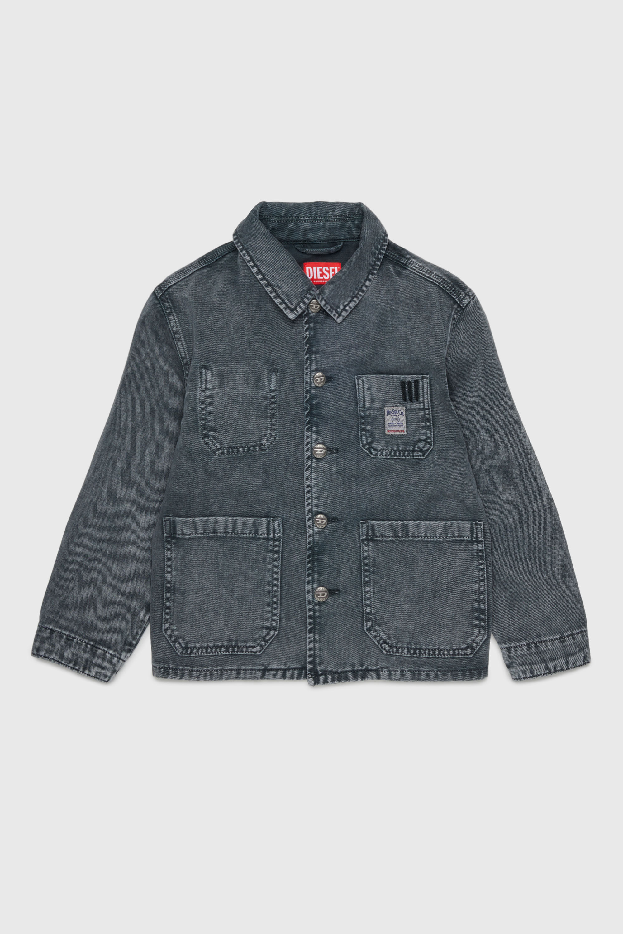 Diesel - JSTACK, Herren Arbeitshemdjacke im Workwear-Stil in Dunkelgrau - 1