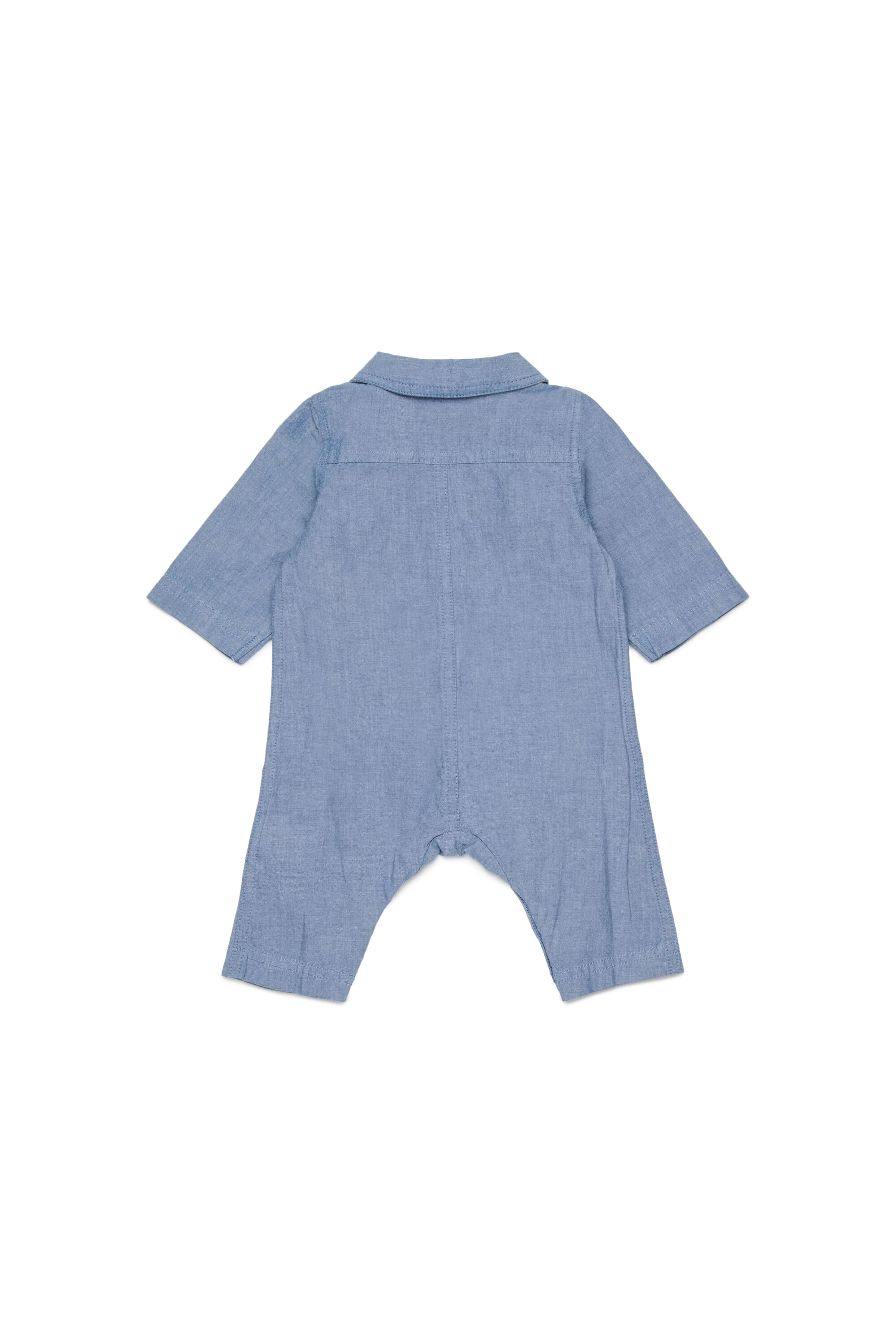 Diesel - JUSTY-NB, Unisex Baumwoll-Jumpsuit mit bestickten Taschen in Blau - 2