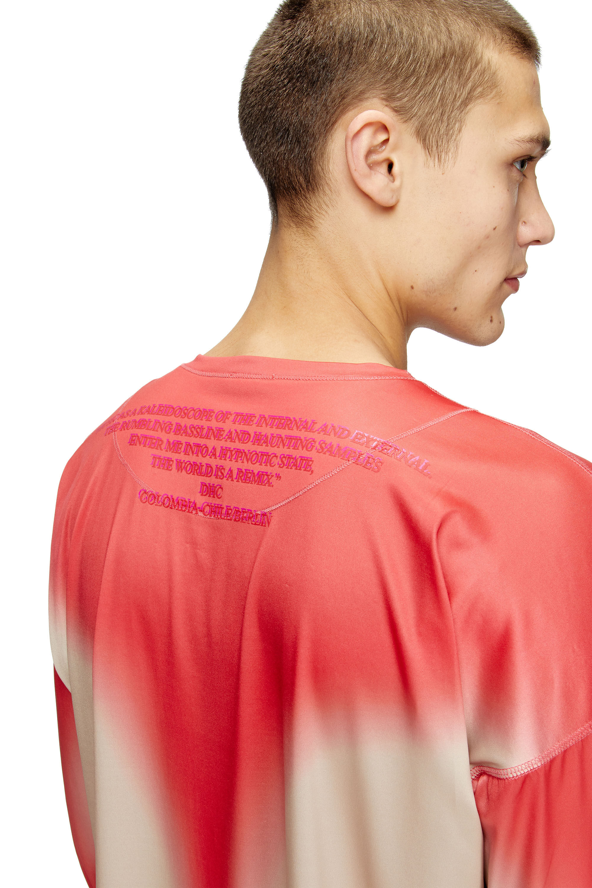 Diesel - T-OLAVI-BB, Unisex Langarm-Tech-T-Shirt aus Jersey mit Text-Print in Rosa - 5