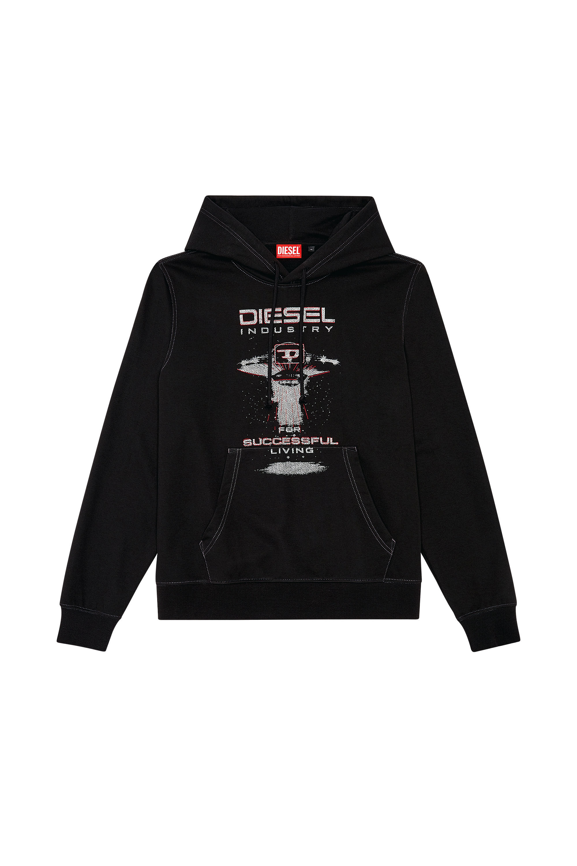 Mens black diesel hoodie hot sale