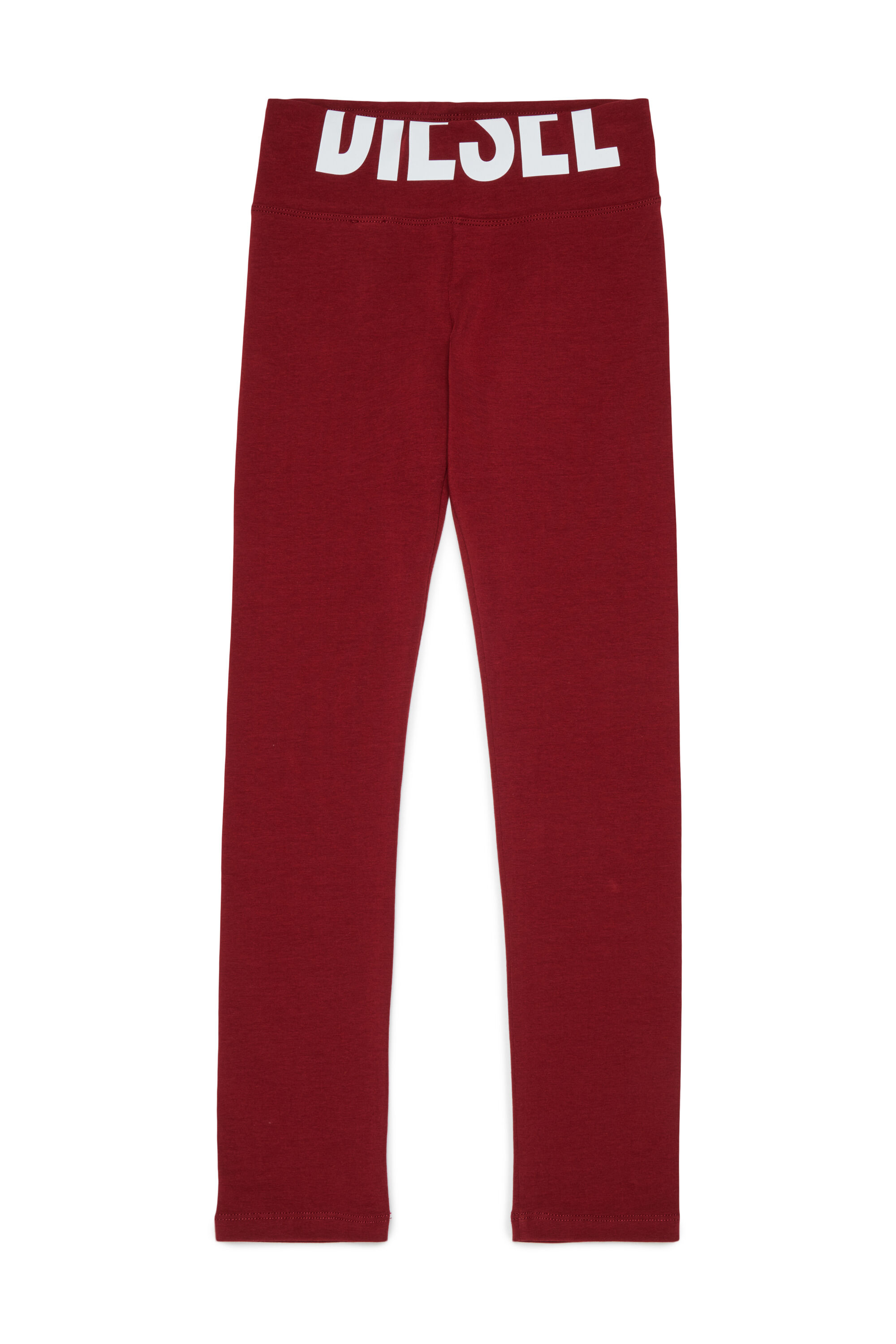 Diesel - PCEFY, Damen Baumwoll-Leggings mit abgeschnittenem Logo in Rot - 1