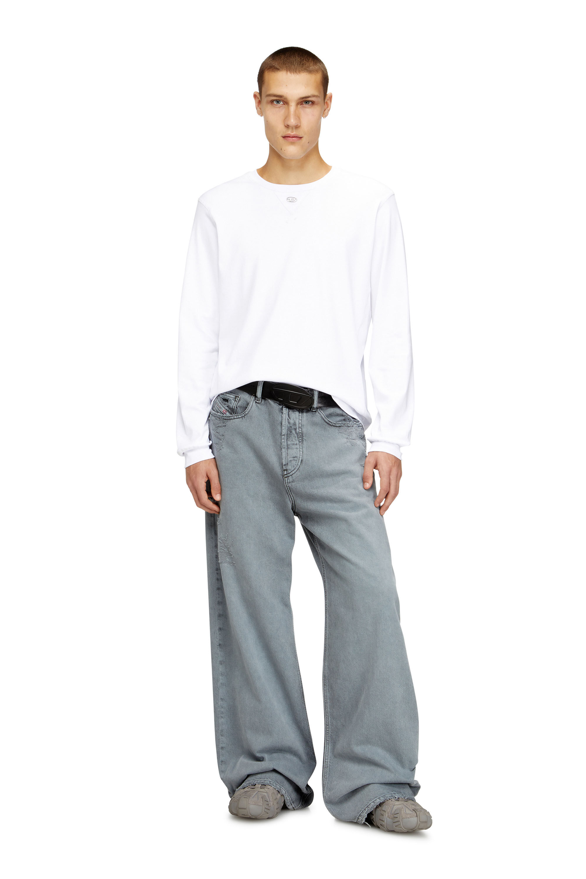 Diesel - T-MADJUST-LS-TR, Herren Baumwoll-Langarmshirt mit Oval D in null - 1