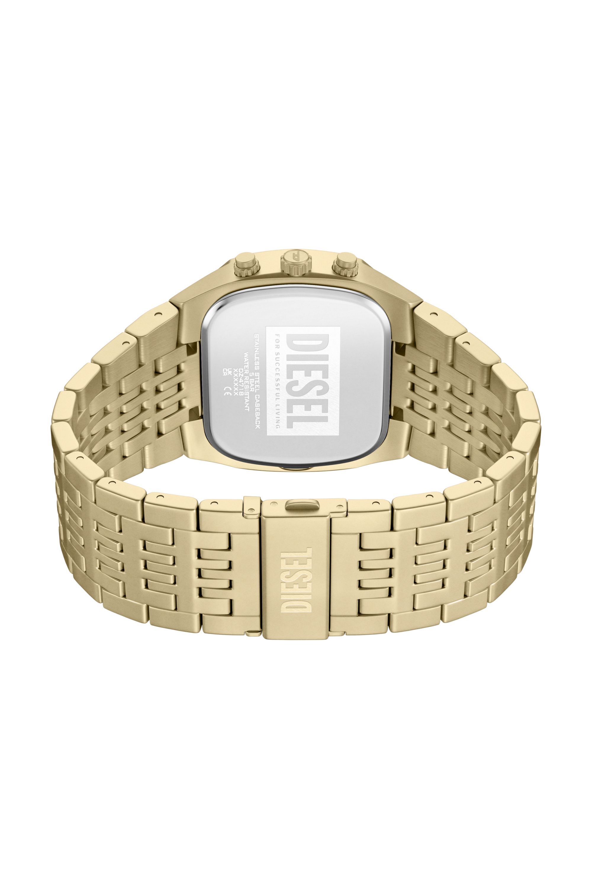 Diesel - DZ4718 WATCH, Herren Spiked Cushion Uhr aus Edelstahl in Goldton in Gold - 4