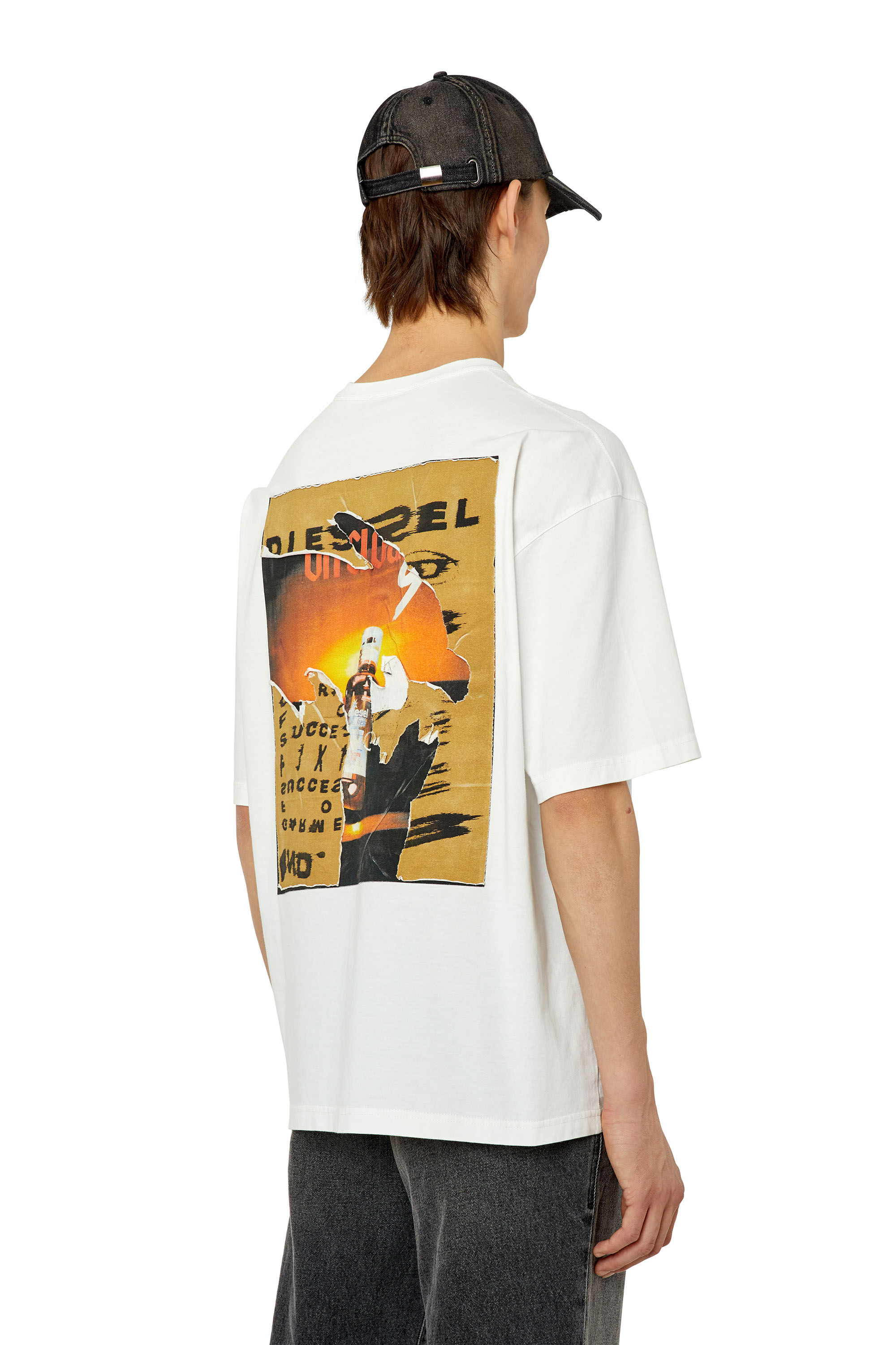 Diesel - T-WASH-POFF, Herren T-Shirt mit Peel-Off-Patches in Weiß - 3
