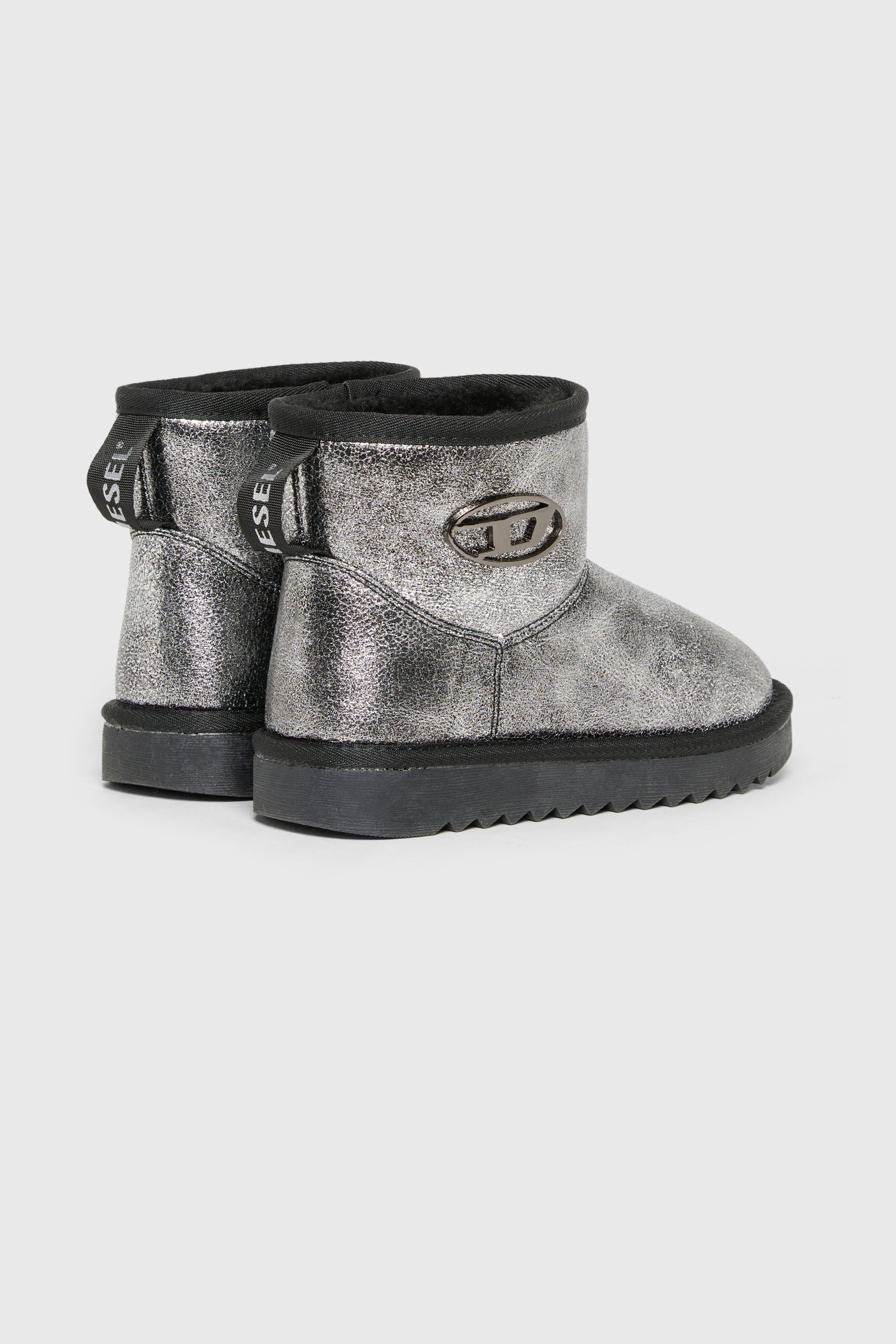 Diesel - D-DAATEN, Unisex's D-Daaten - Metallic boots with plush lining in Silver - 3