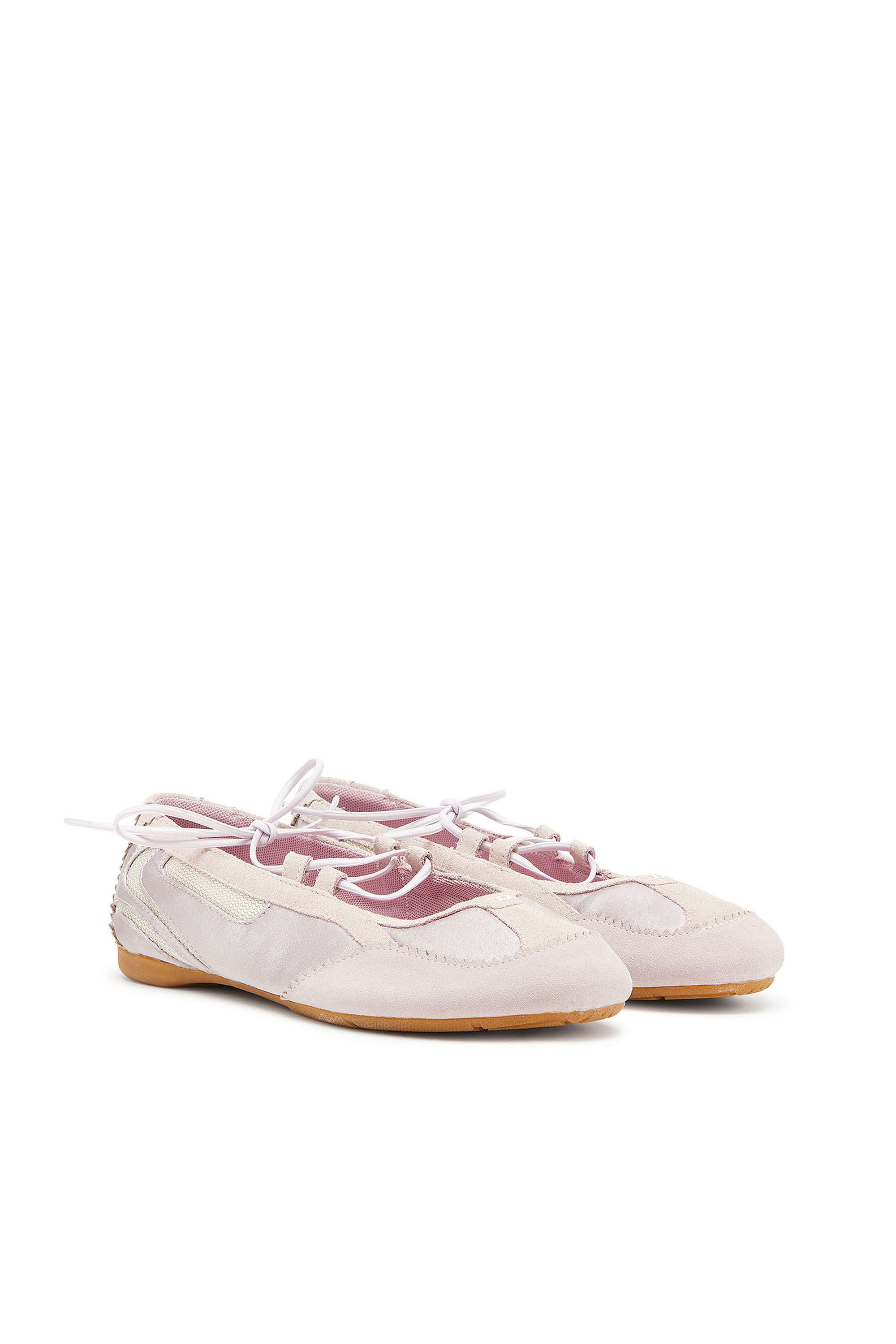 Diesel - D-MILE BALLERINA LACE UP II W, Damen D-Mile &ndash; Ballerinaschn&uuml;rschuhe aus Leder und Mesh in Rosa - 2