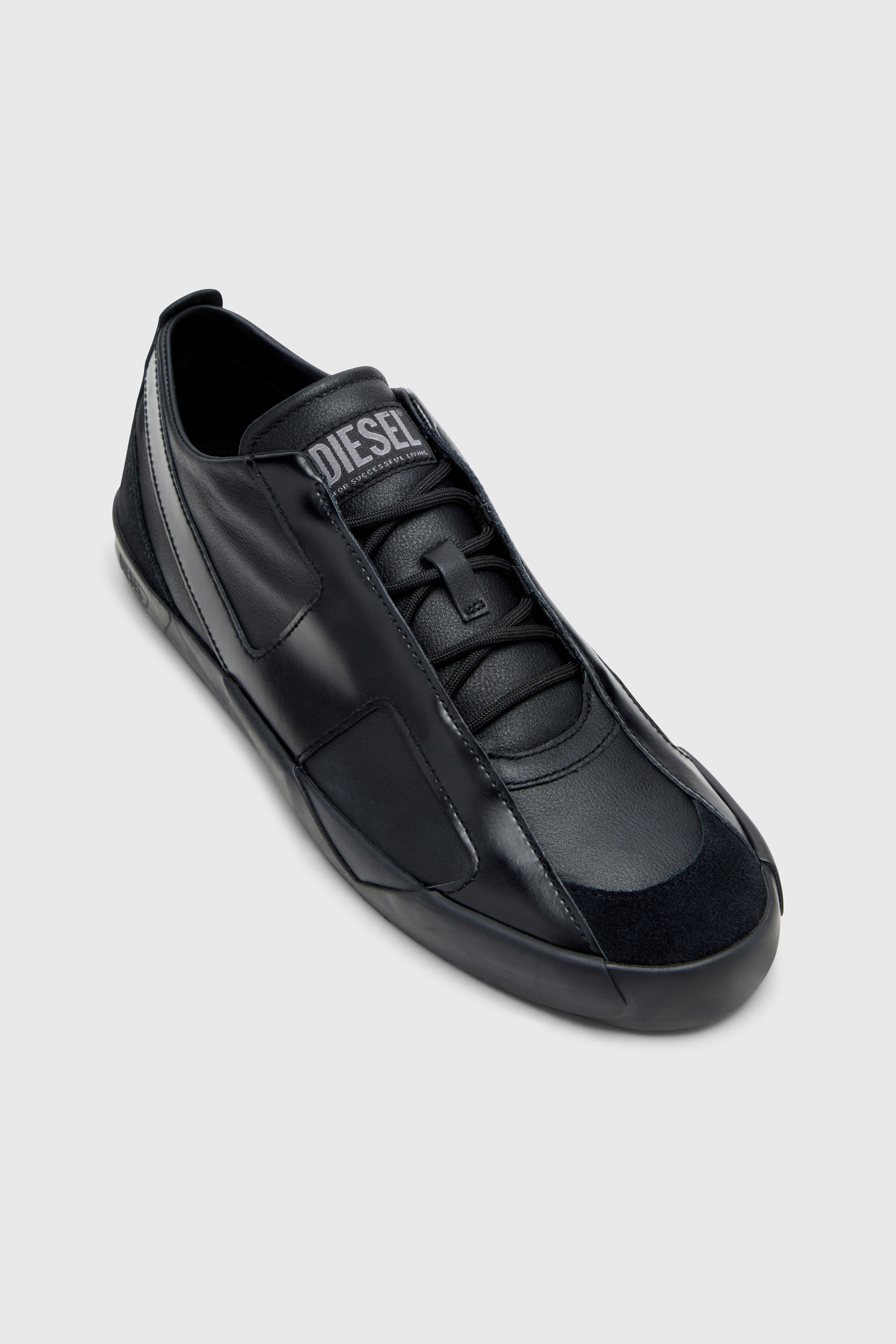 Diesel - S-SLANTE-D LOW, Herren S-Slante-D-Sneaker aus Wildleder und Leder mit D-Logo in Schwarz - 6