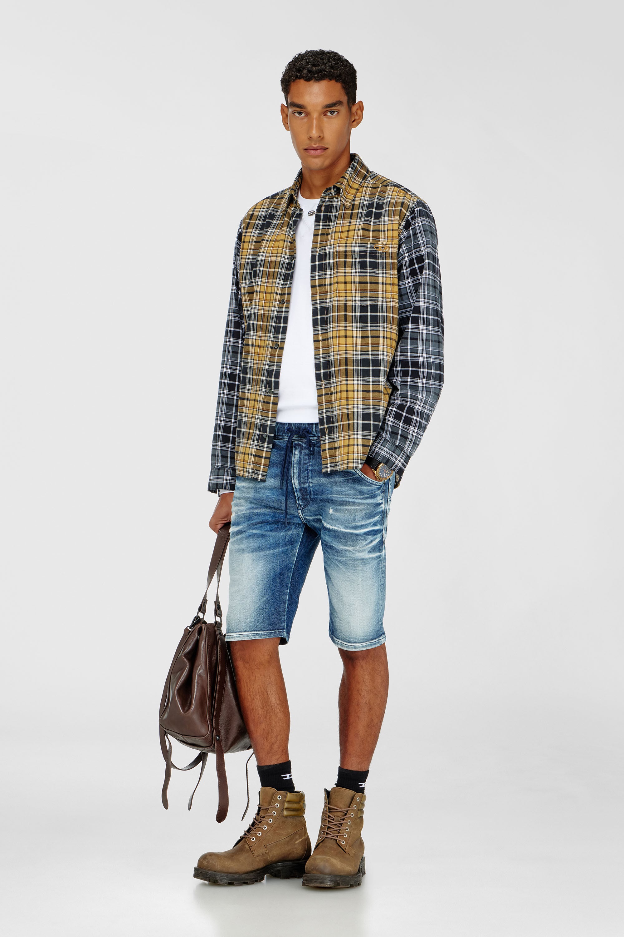 D-KROOSHORT JOGGJEANS, Mittelblau