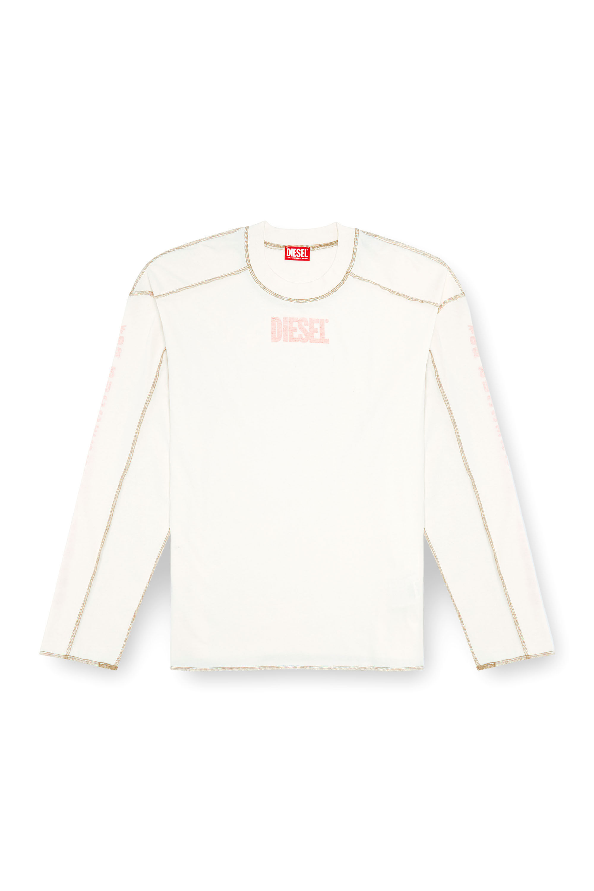 Diesel - T-CRAOR-LS, Man Long-sleeve T-shirt with inside-out effect in White - Image 2