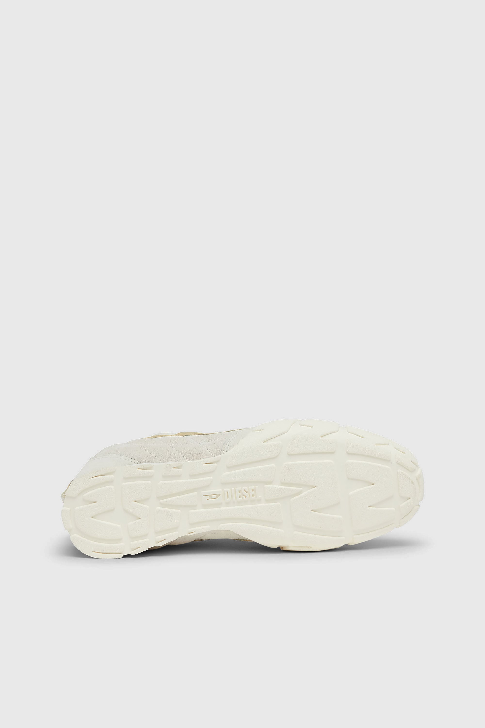 Diesel - S-PAGODHA LOW W, Damen S-Pagodha-Quilted Sneakers aus Veloursleder in Wei&szlig;/Braun - 5