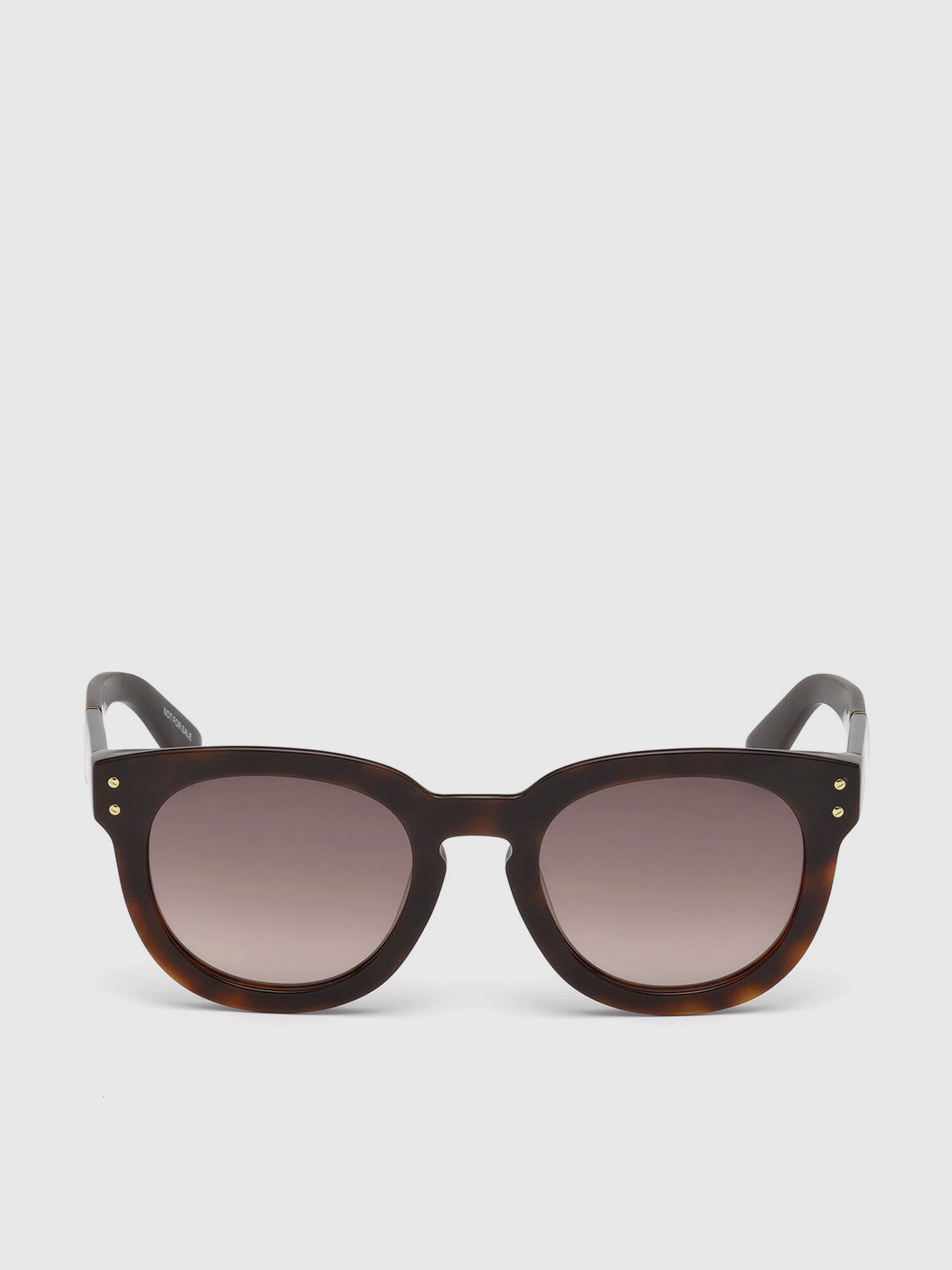 Diesel - DL0230, Damen Sonnenbrille mit runden Gläsern und abgeschrägtem Detail in Braun/Schwarz - 1