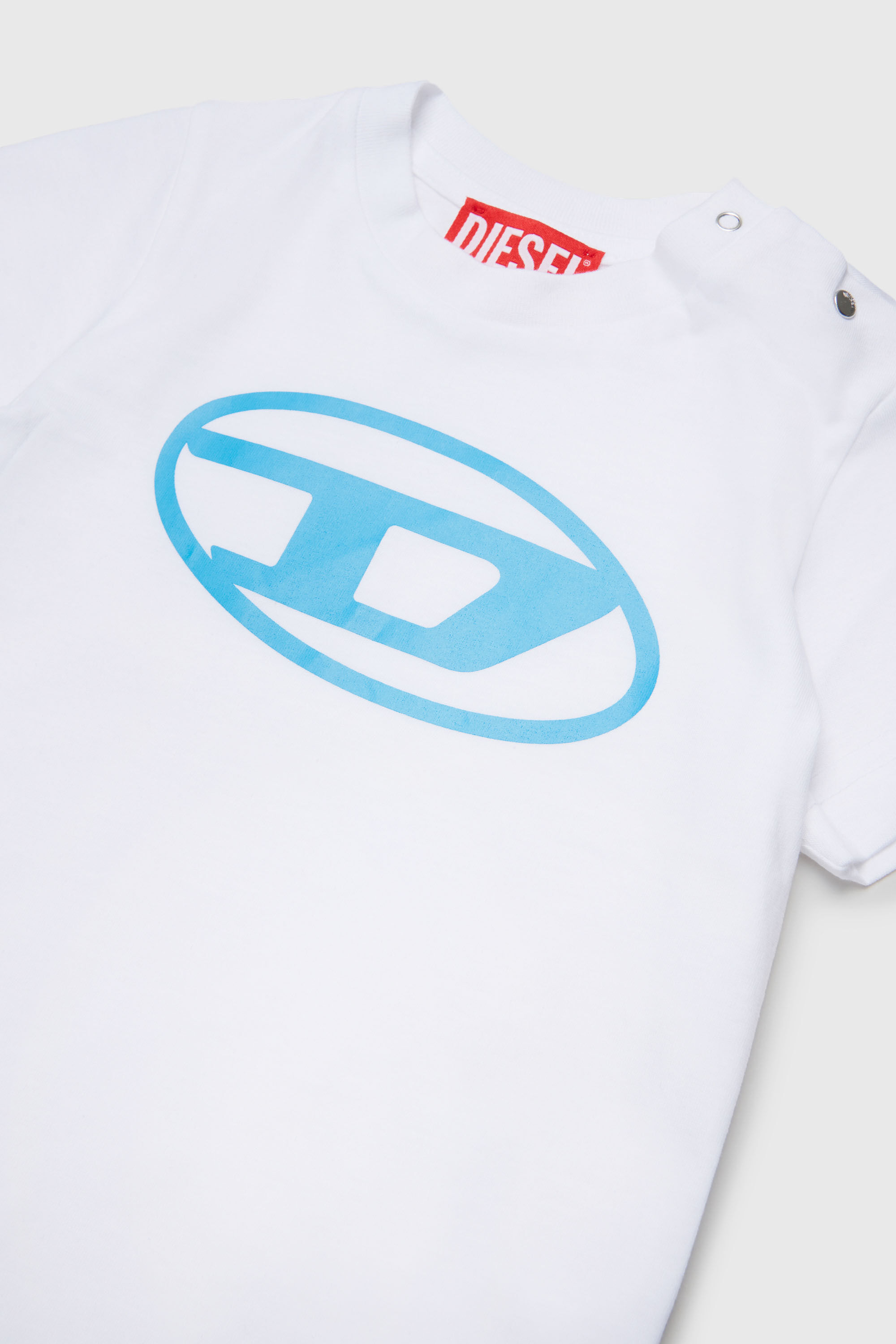 Diesel - TIELB, Man's Cotton T-shirt with Oval D print in White - 3