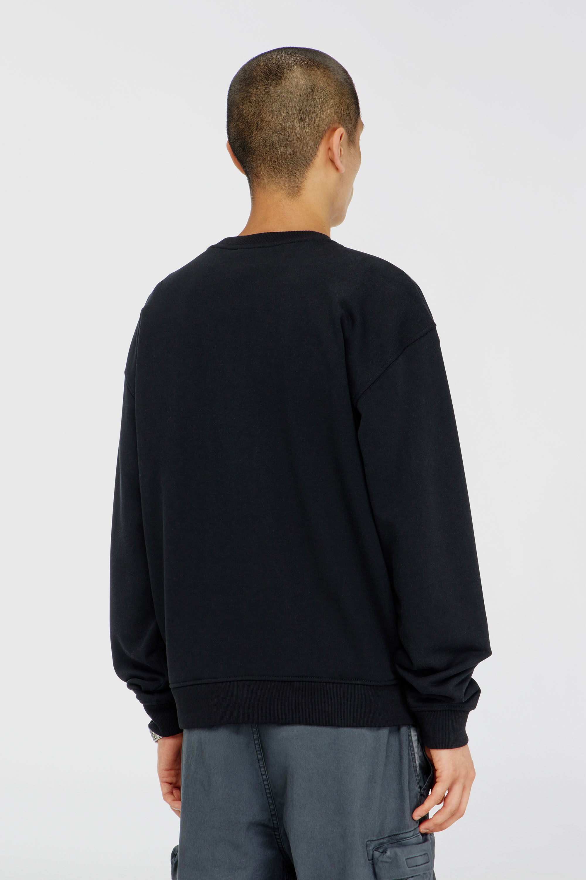 Diesel - S-NORM-AA5, Herren Baumwoll-Sweatshirt mit Mikro-Logo-Stickerei in Schwarz - 4