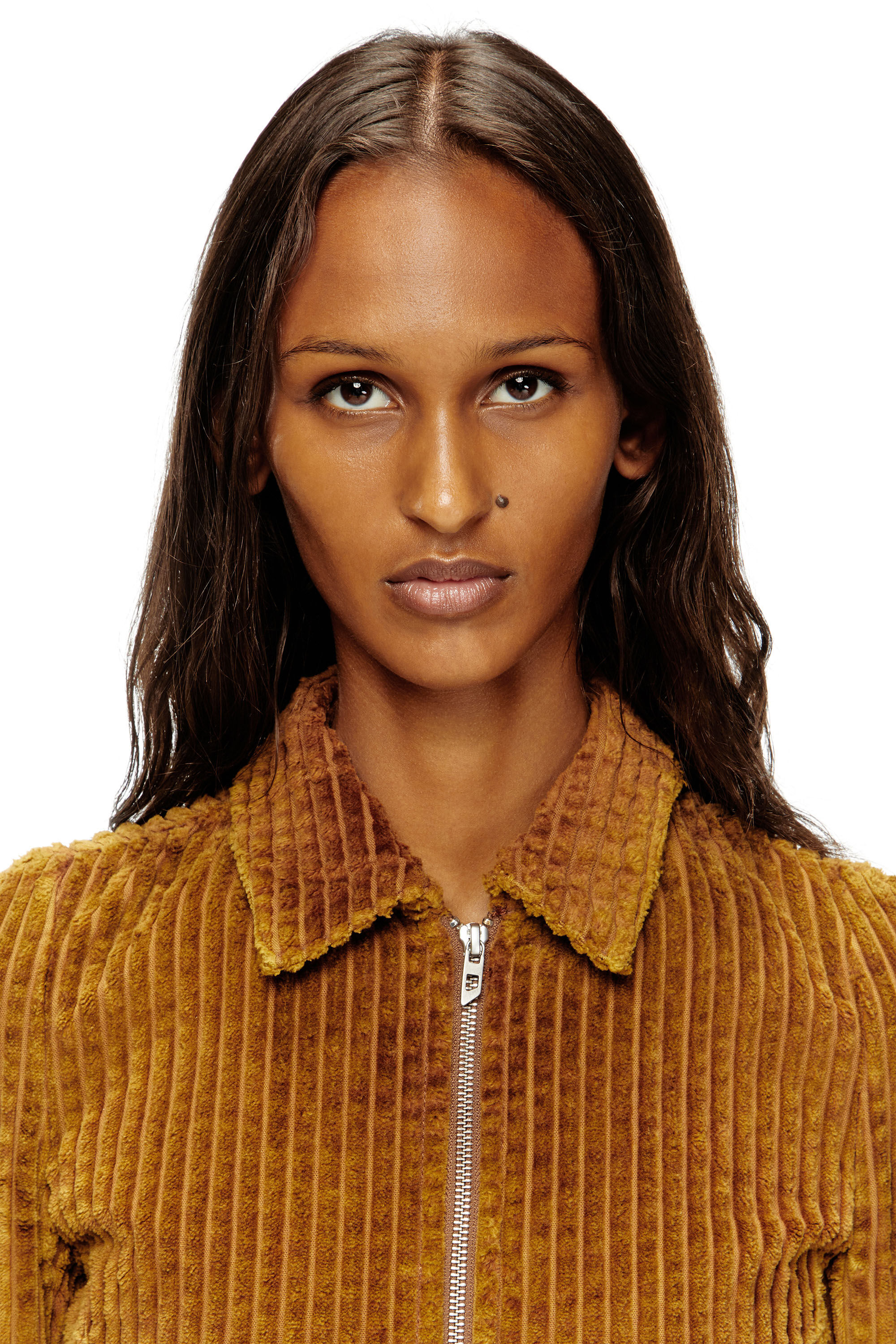 Diesel - G-ENEA, Damen Hemdjacke aus Baumwollcord in Braun - 4