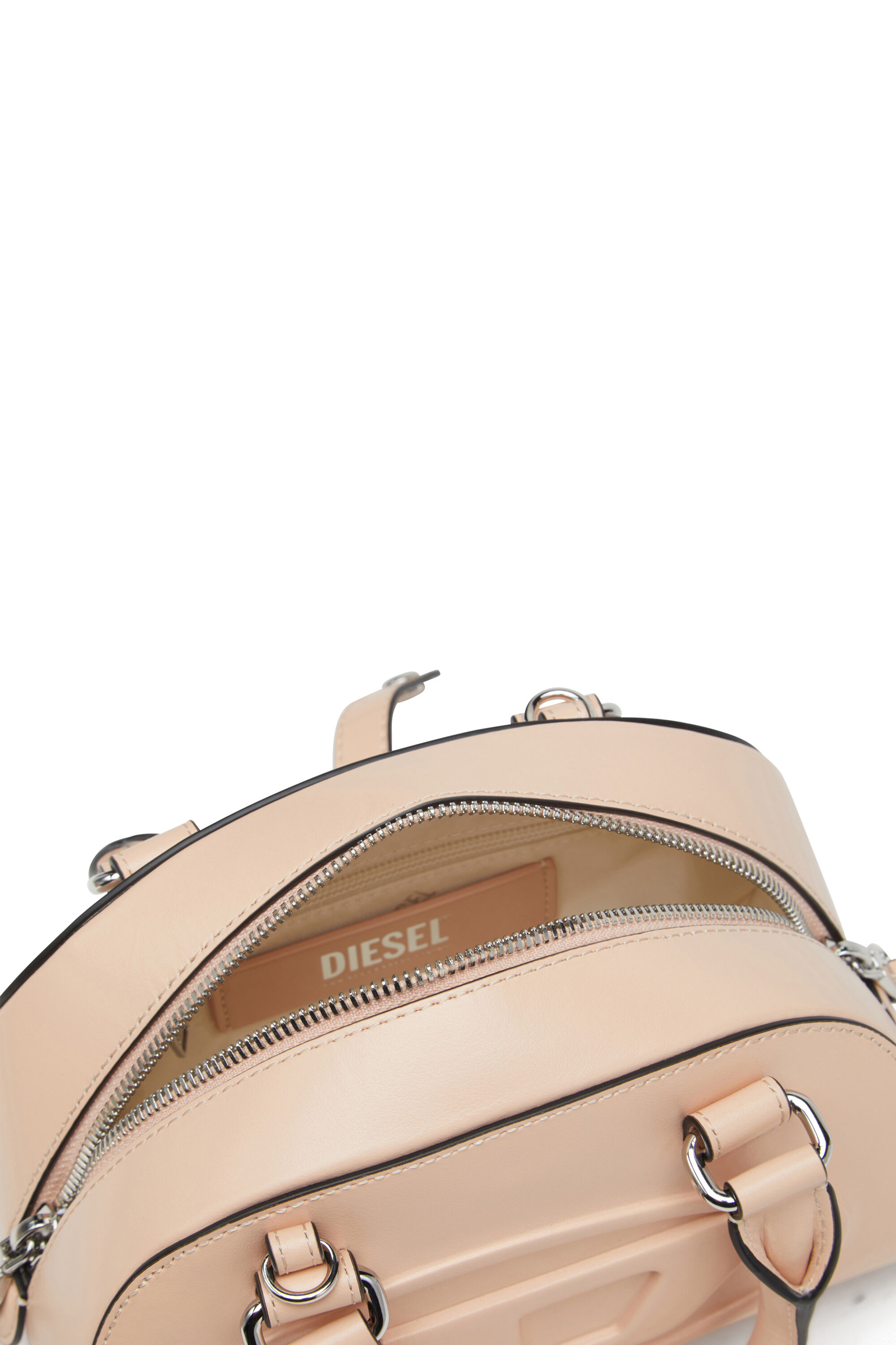 Diesel - 1DR DOME CROSSBODY, Damen Mini-Bowling-Tasche aus Leder in Rosa - 5