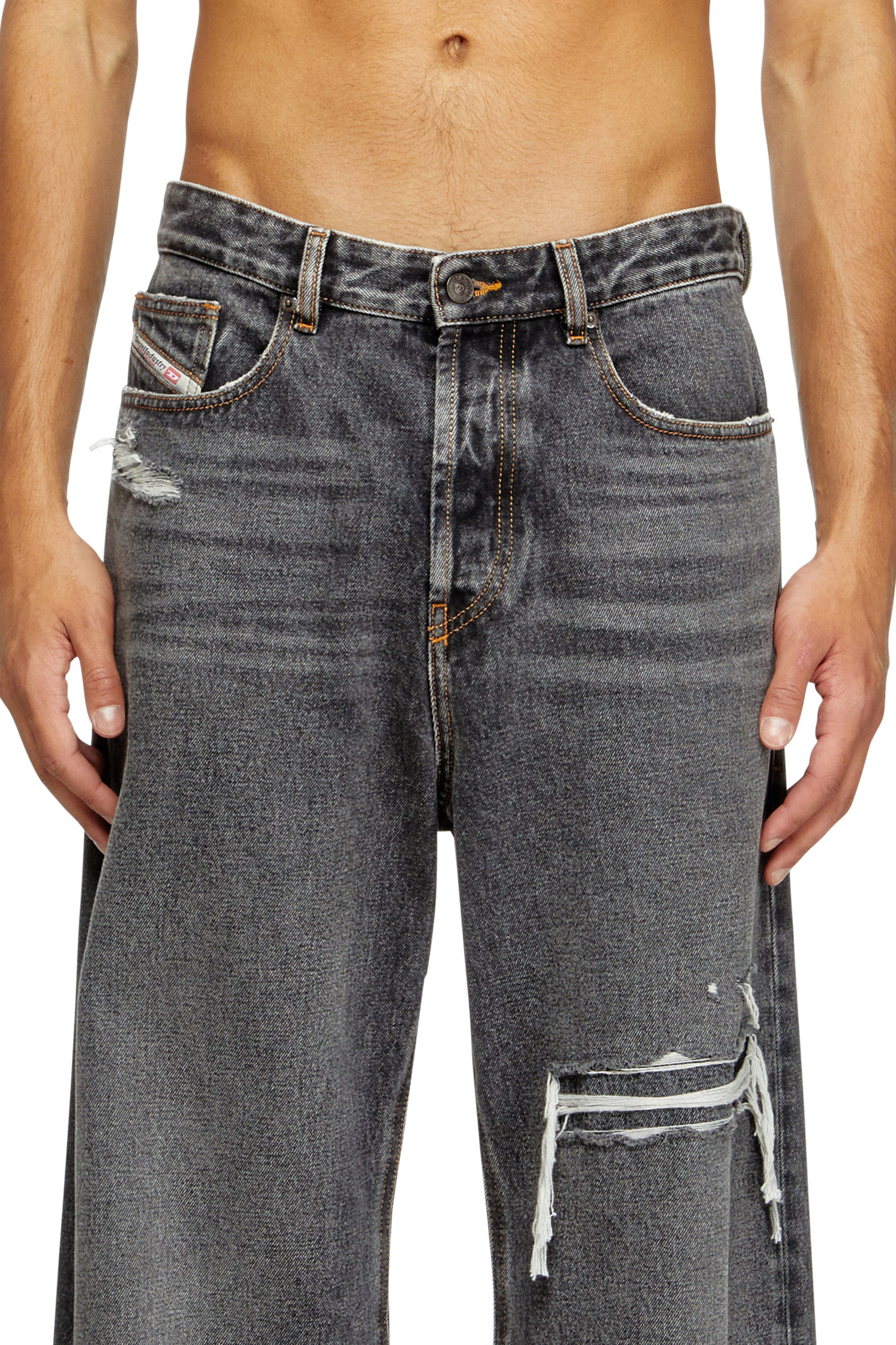 Diesel - Herren Relaxed Jeans D-Rise 007F6, Schwarz/Dunkelgrau - 5