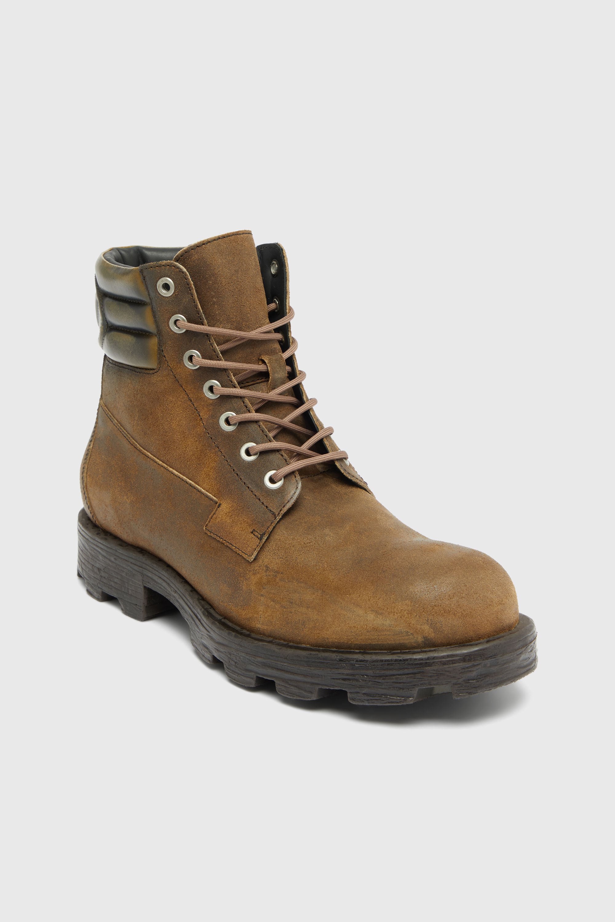 Diesel - D-HAMMER LACE UP, Herren D-Hammer-Combat Boots aus distressed Veloursleder in Braun - 6
