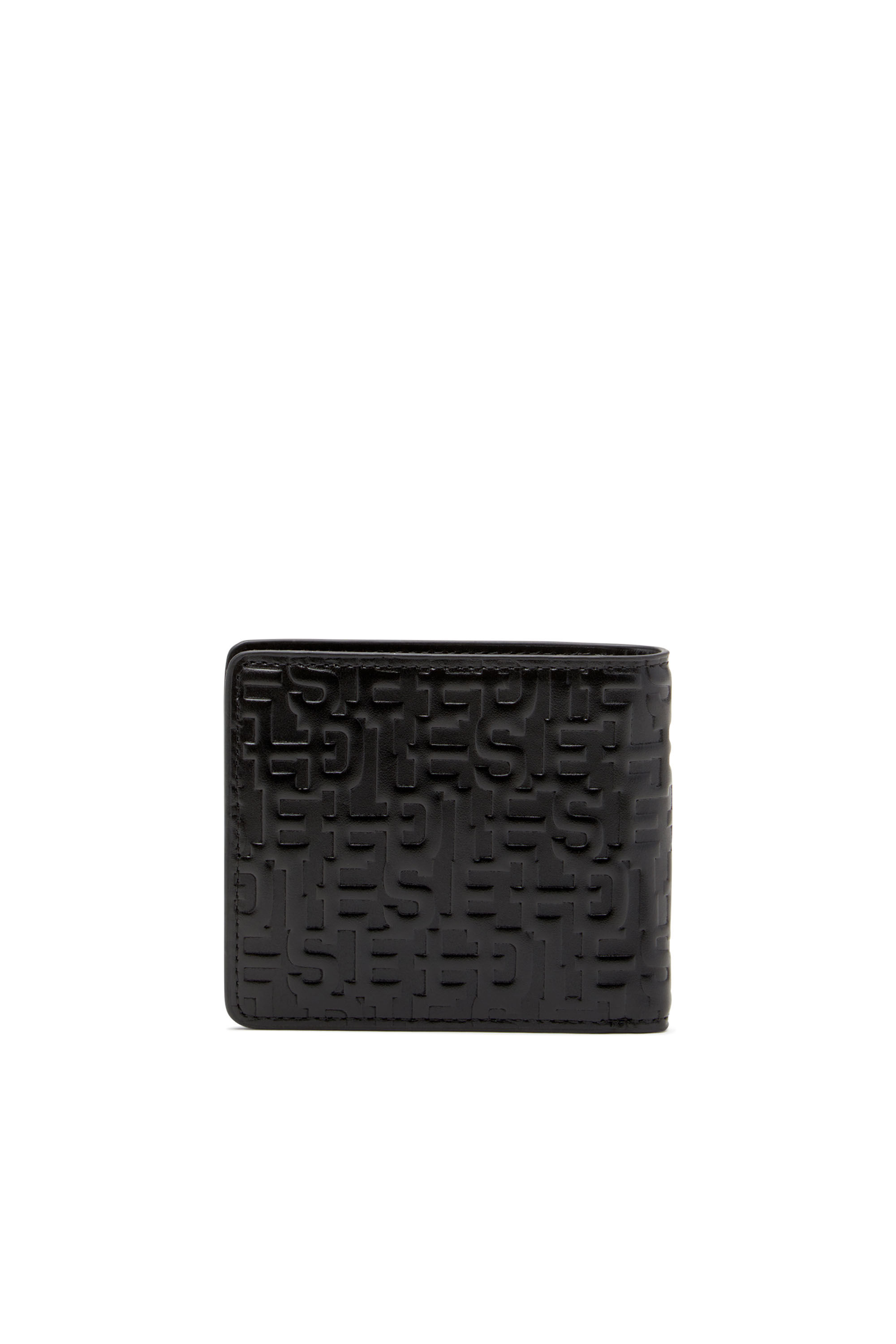 Diesel - PC MONOGRAM BI-FOLD COIN S, Man Bi-fold wallet in monogram leather in Black - Image 2