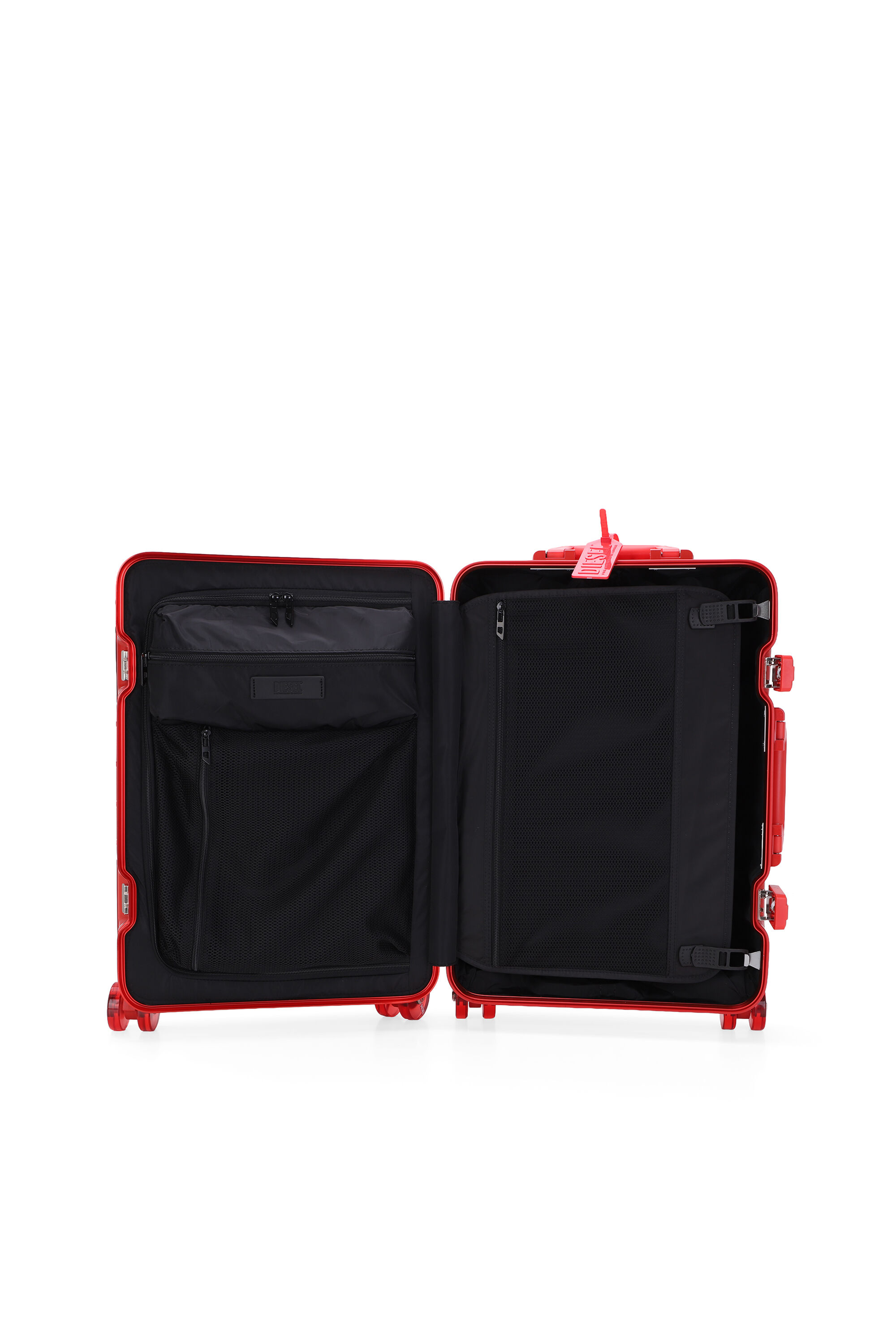 Diesel - DIESEL ALUMINUM TROLLEY- DSL002, Unisex Koffer aus Aluminium Gr&ouml;&szlig;e S in Rot - 4