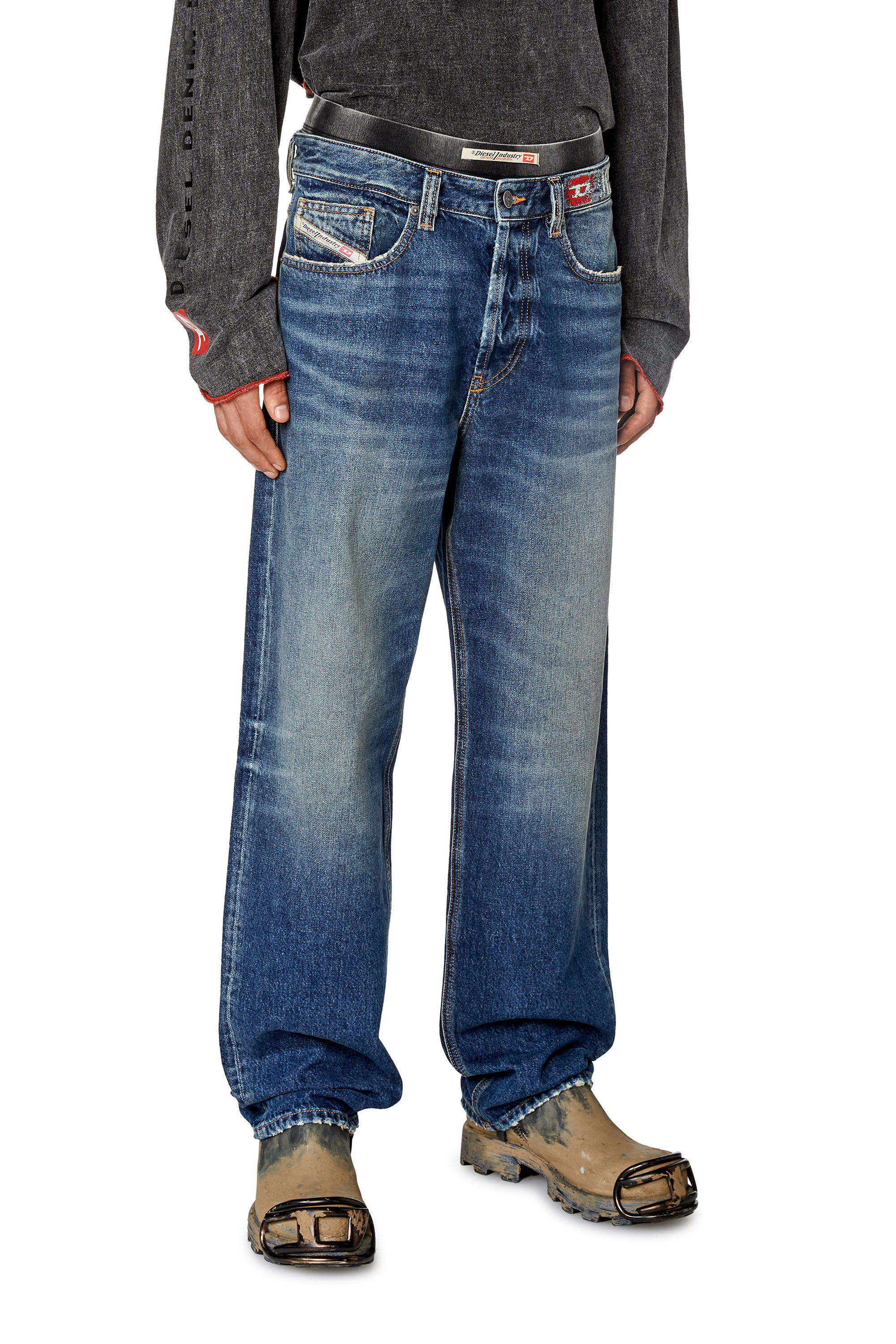 Diesel - Straight Jeans 2010 D-Macs 09H02, Mittelblau - Image 3