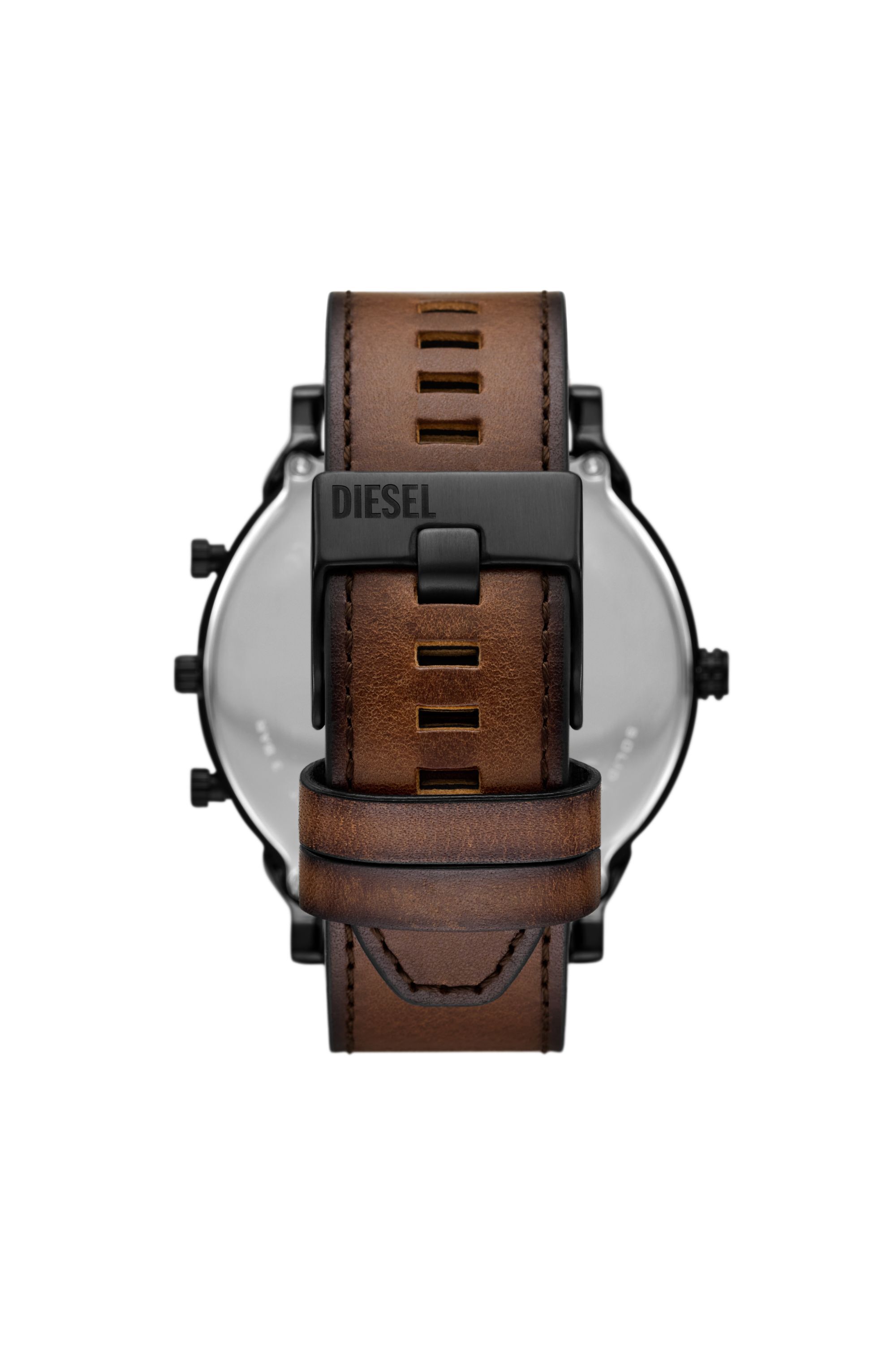 Diesel - DZ7492 WATCH, Herren Mega Chief Slim Braunlederuhr in Braun - 2