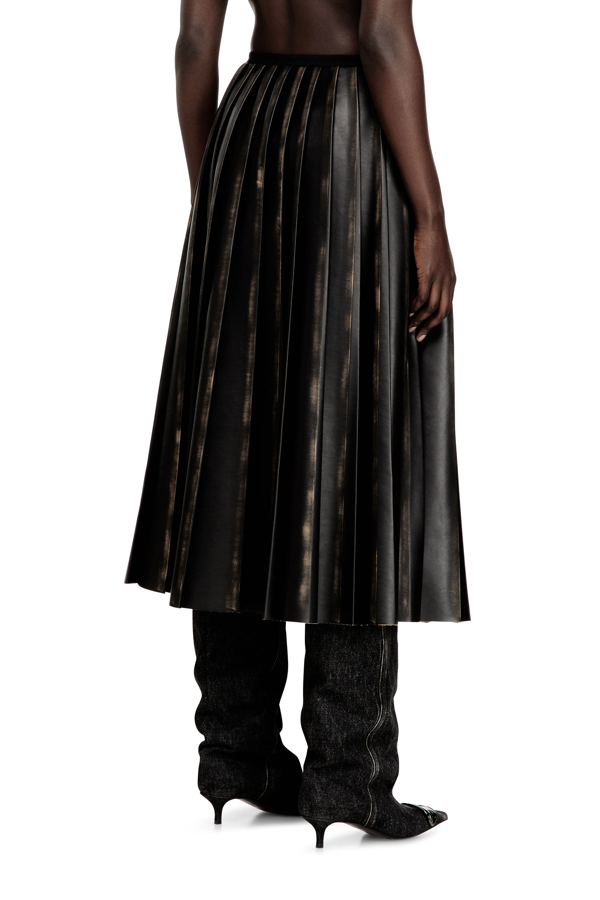 Women's Distressed pleated midi skirt | Multicolor | Diesel