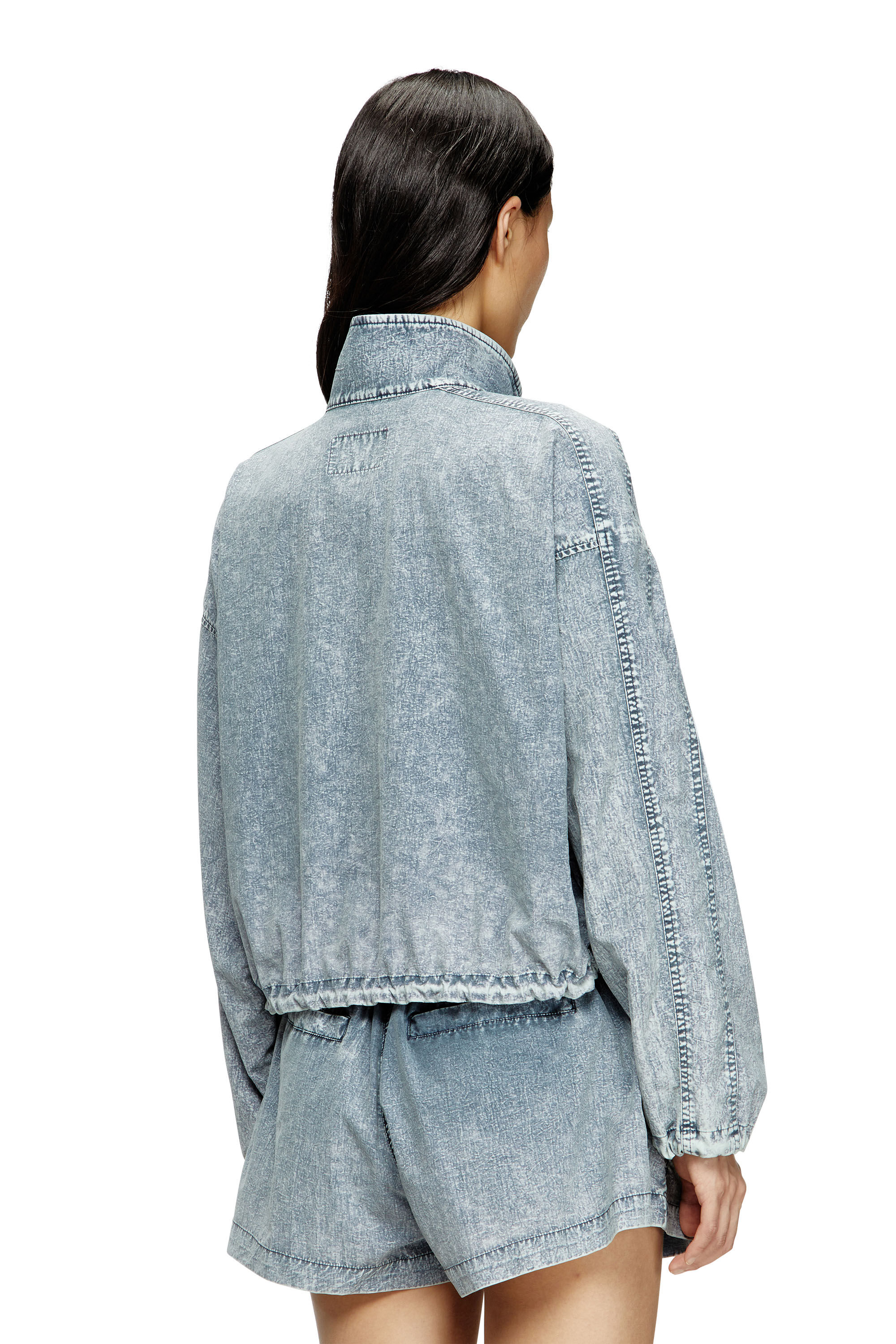 Diesel - G-LEAM-R1, Damen Verkürzte Jacke aus recyceltem Nylon-Taslan in Hellblau - 4