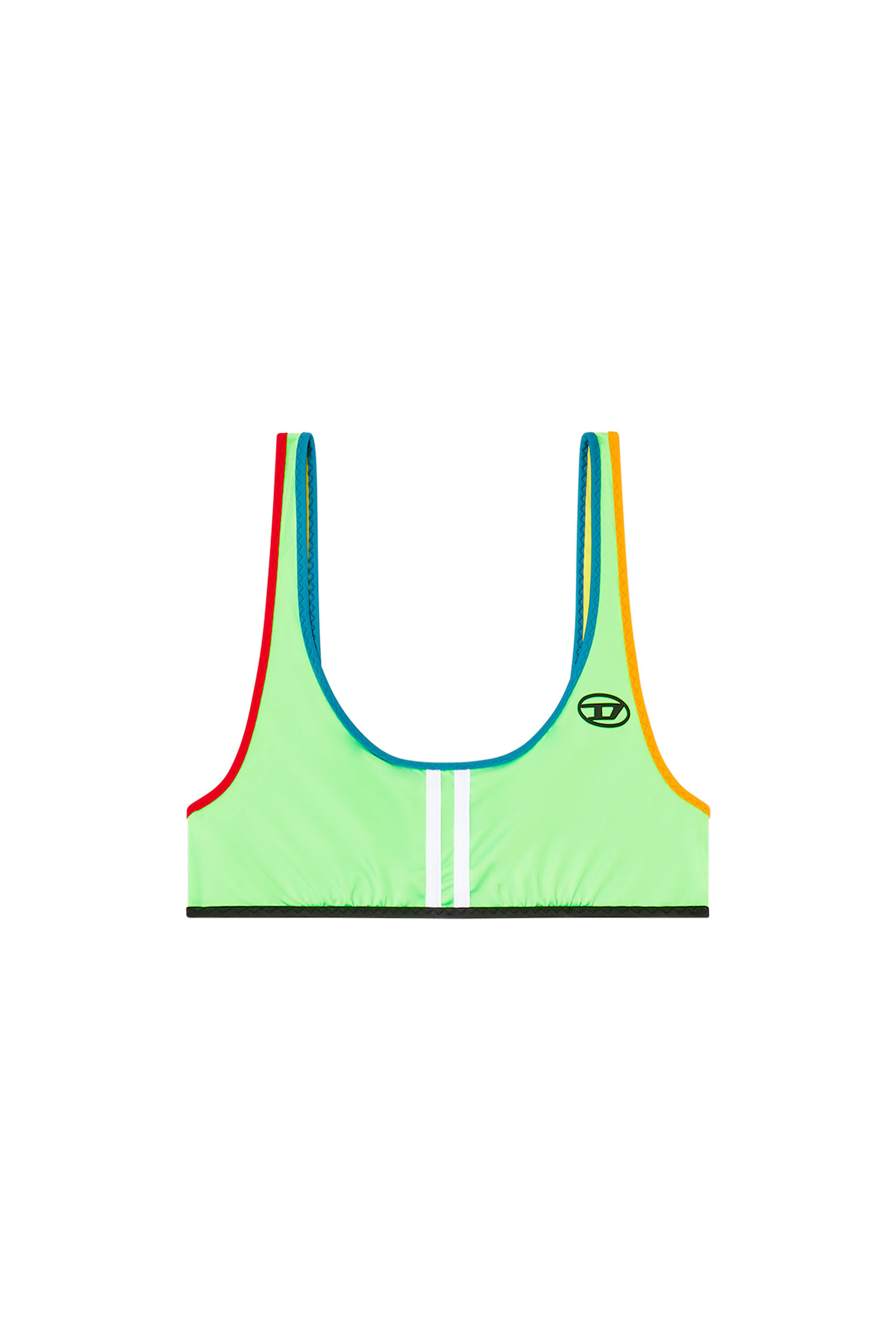 Diesel - JADA-D-POP, Damen Nylon-Bikini-Oberteil mit sportlichen Streifen in Bunt - 4