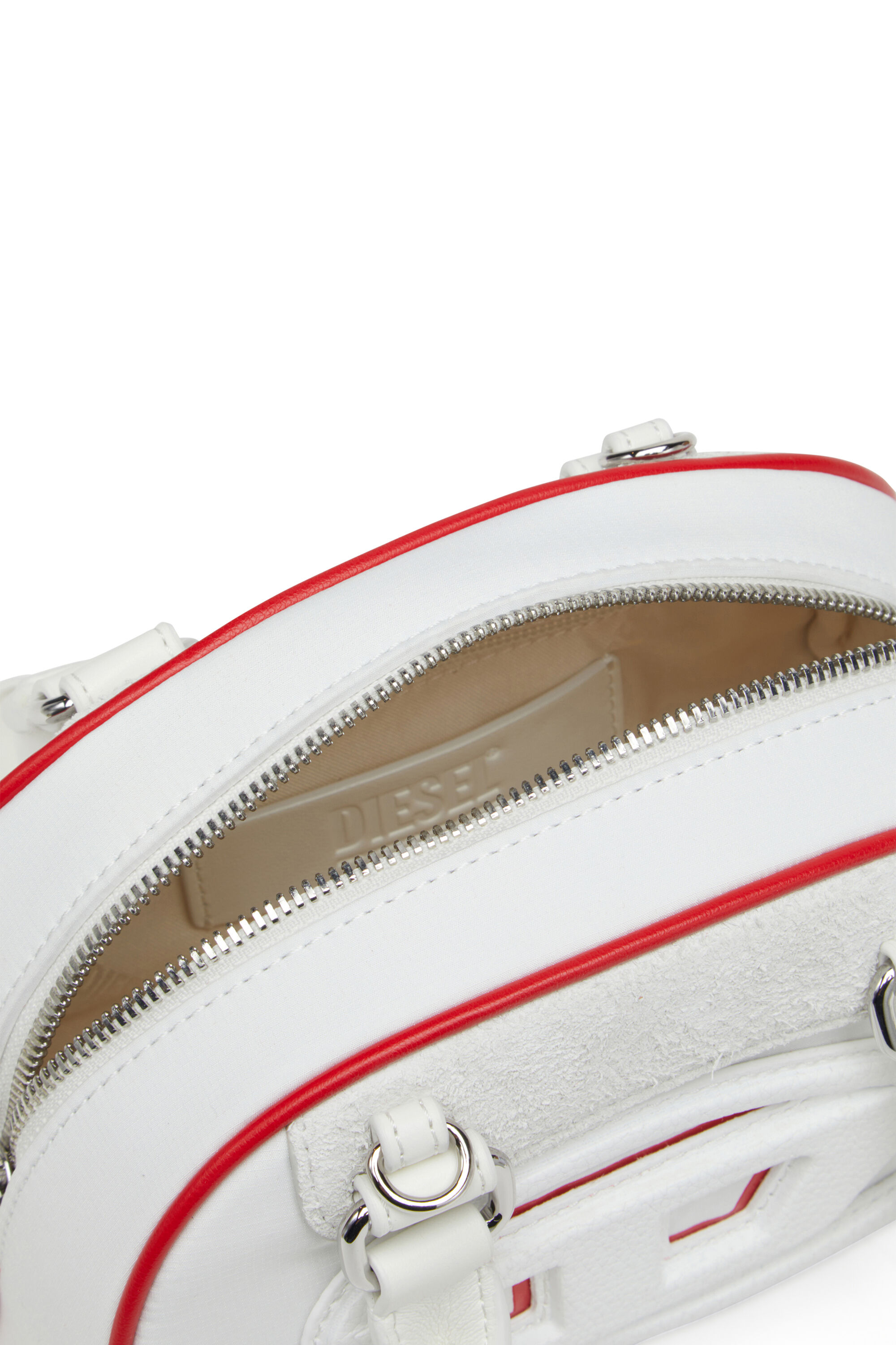 Diesel - 1DR DOME CROSSBODY, Damen Colourblock-Mini-Bowling-Tasche in Weiß - 5