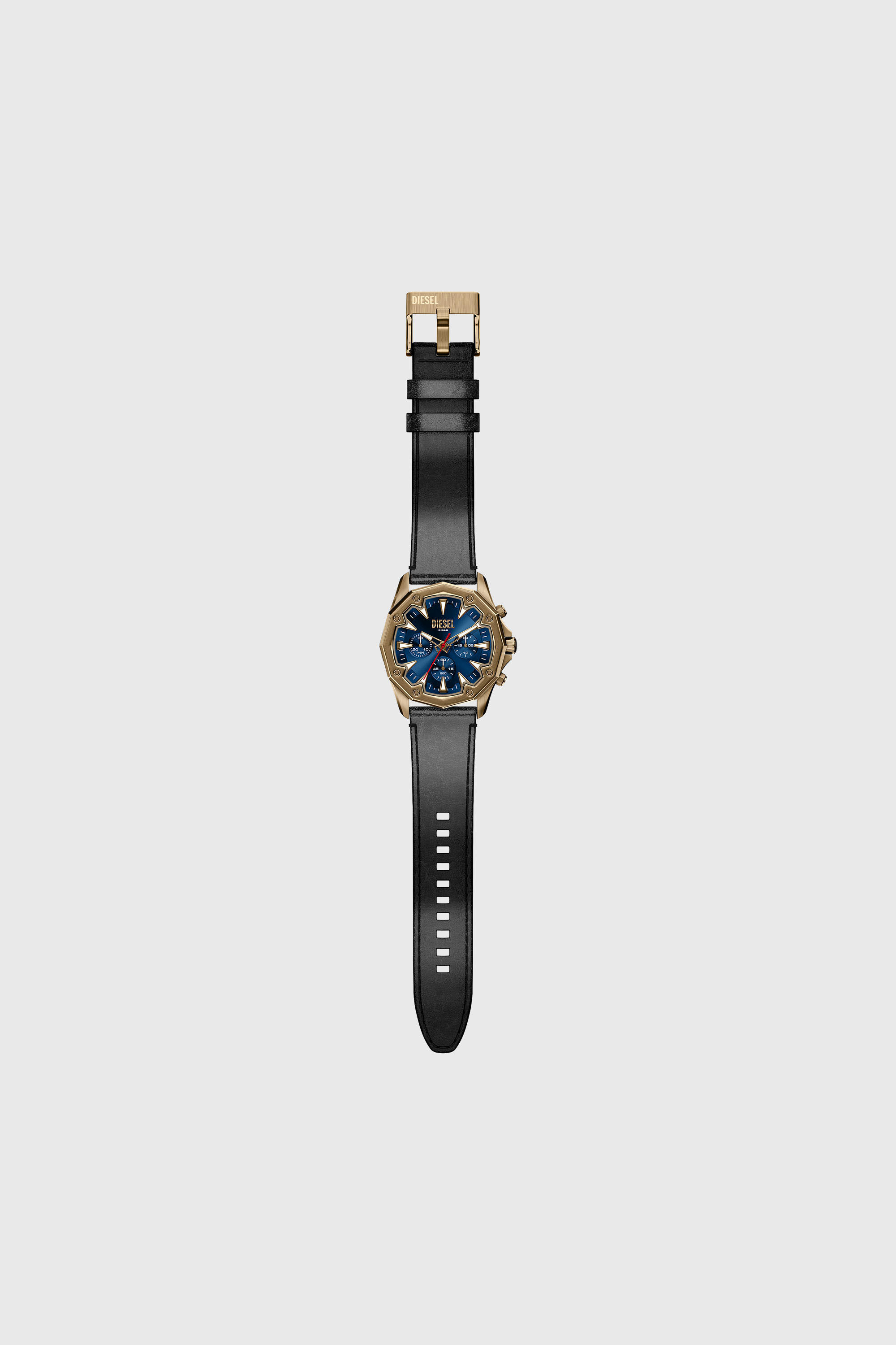 Diesel - DZ4733 WATCH, Herren Stinger Uhr mit Lederarmband in Altgoldoptik in Schwarz - 7