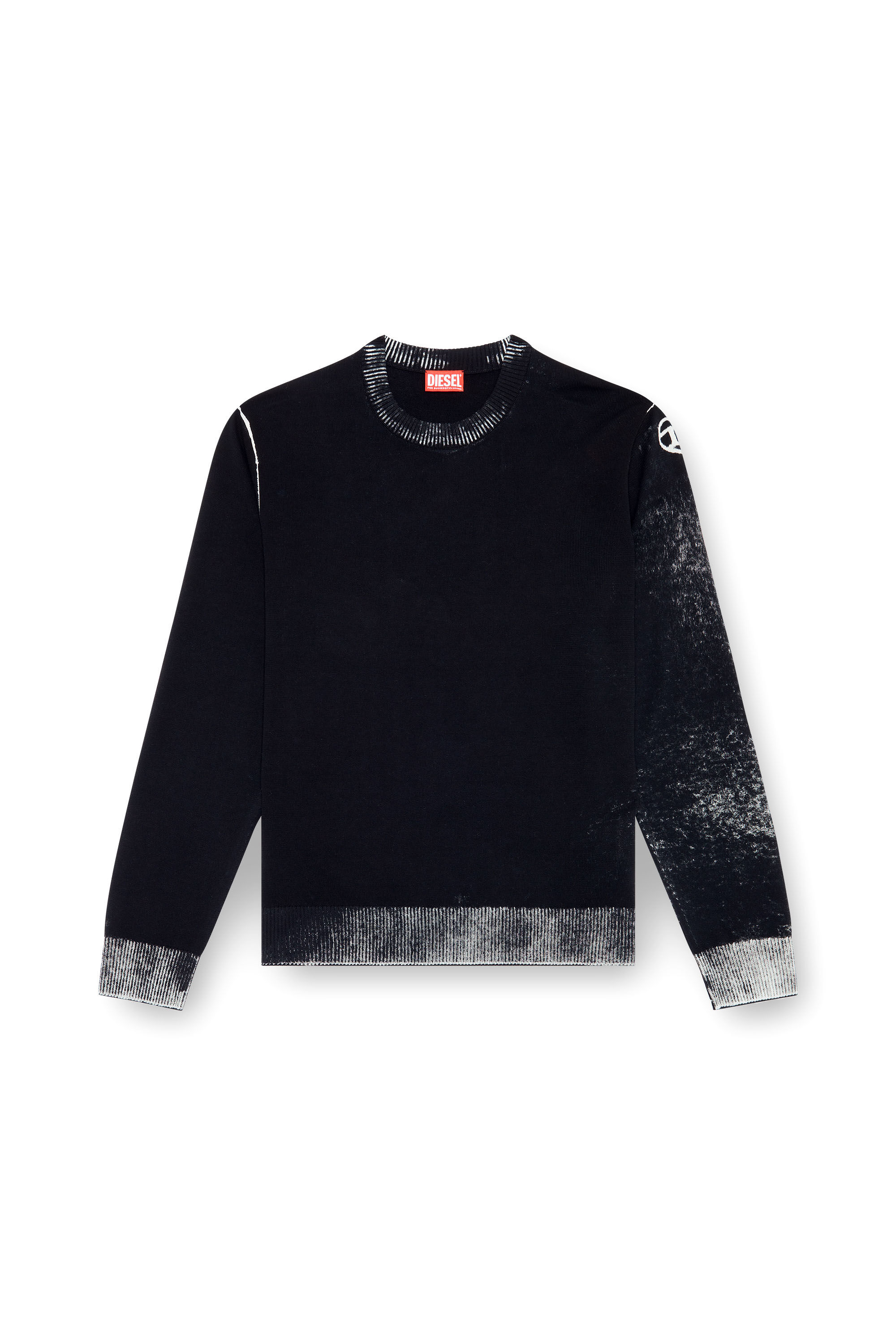 Diesel - K-LARENCE-B, Herren Pullover aus Baumwolle mit Innen-Print in Schwarz - 2