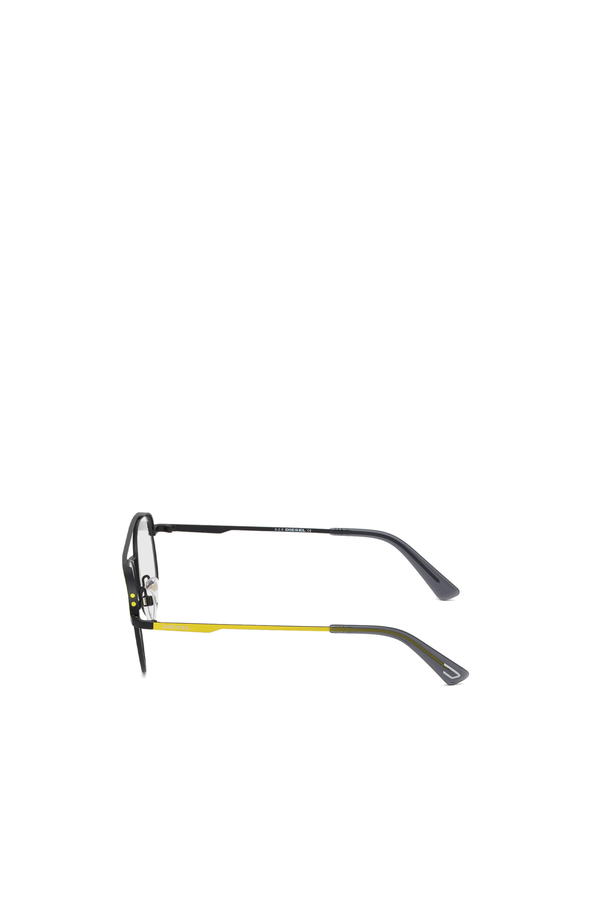 Diesel - DL5305, Unisex Korrekturbrille mit Pilotform in Gelb - 4