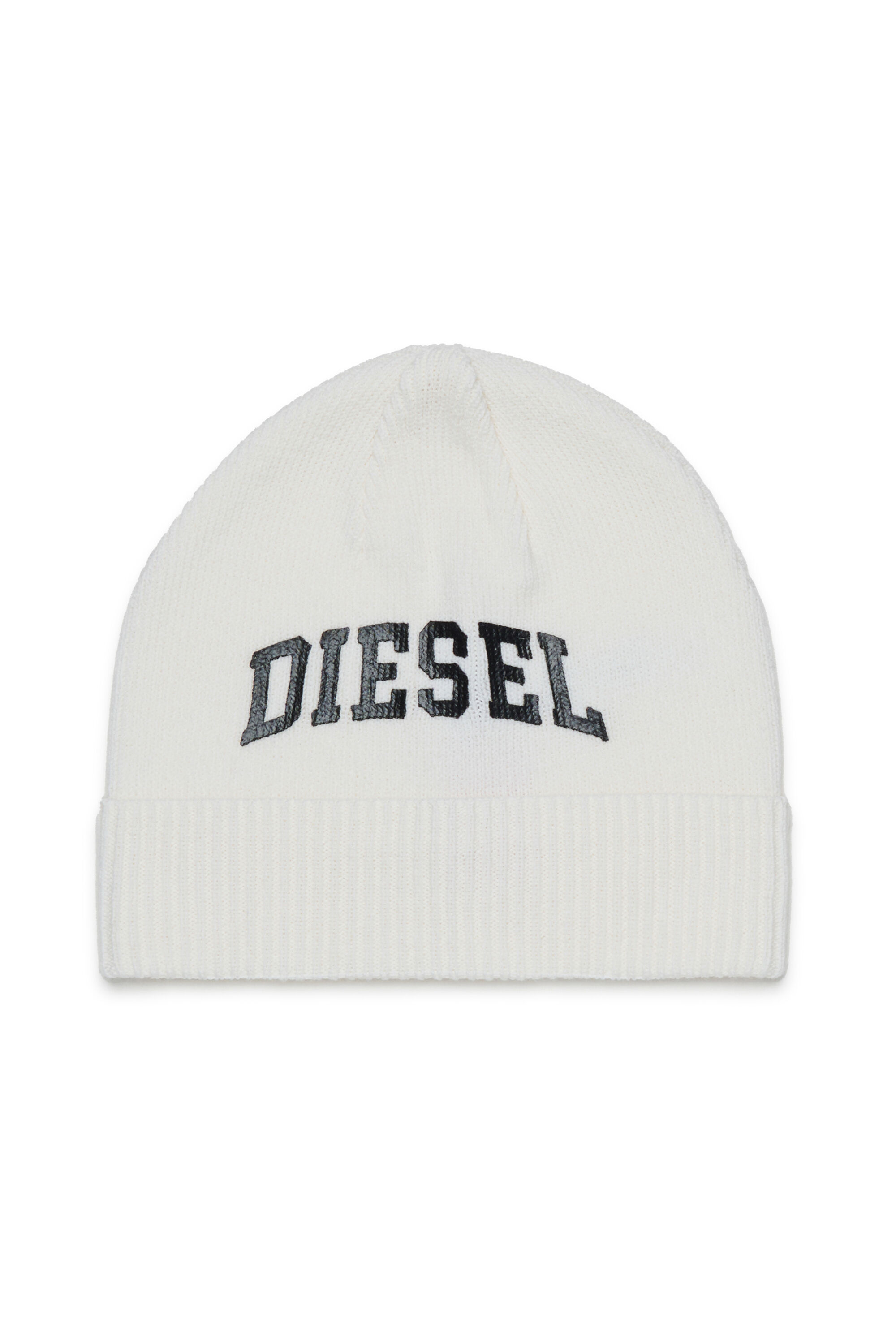 Diesel - FBAND, Unisex's Wool-blend beanie with logo in White - 1