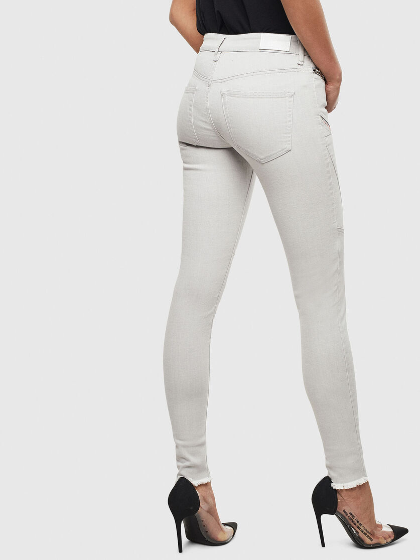 Slandy 0097f Damen Jeans Super Skinny Hellgrau Diesel