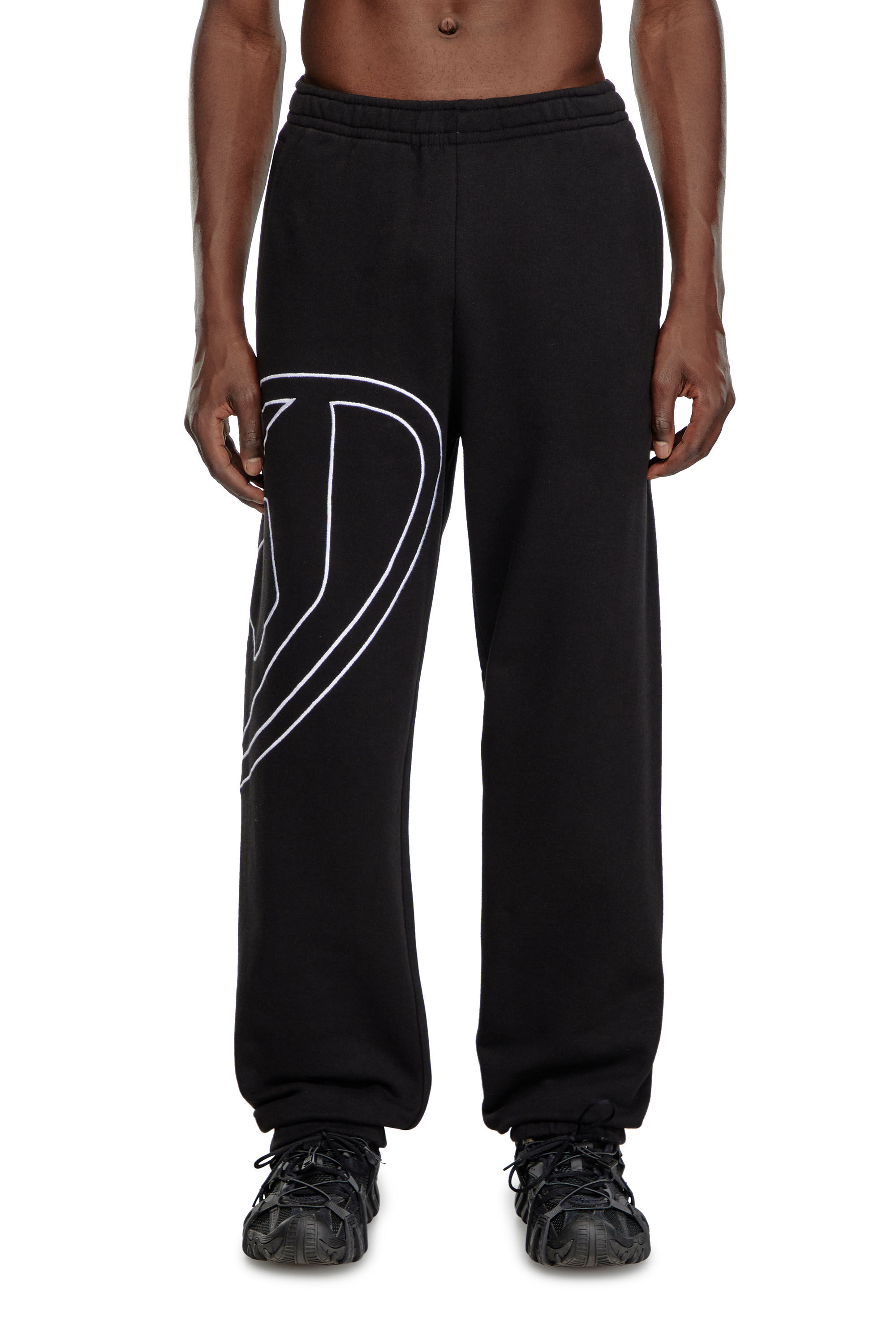 Diesel - P-MARKY-MEGOVAL-D, Herren Trackhose mit großem Oval D in Schwarz - 3