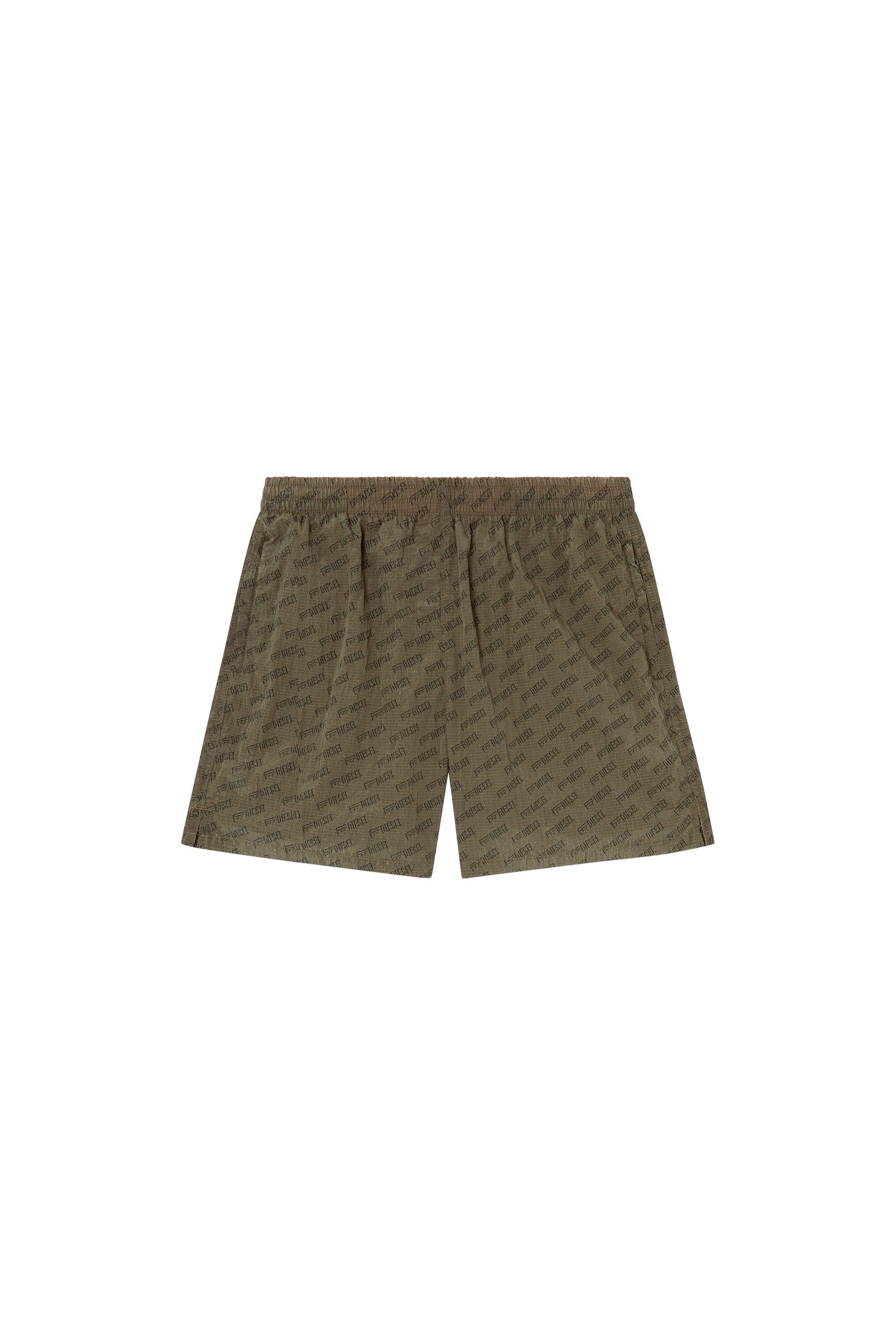 Diesel - DANIEL-41-MONO-UTLT, Herren Mittellange Badeshorts mit Allover-Logo in Braun - 4
