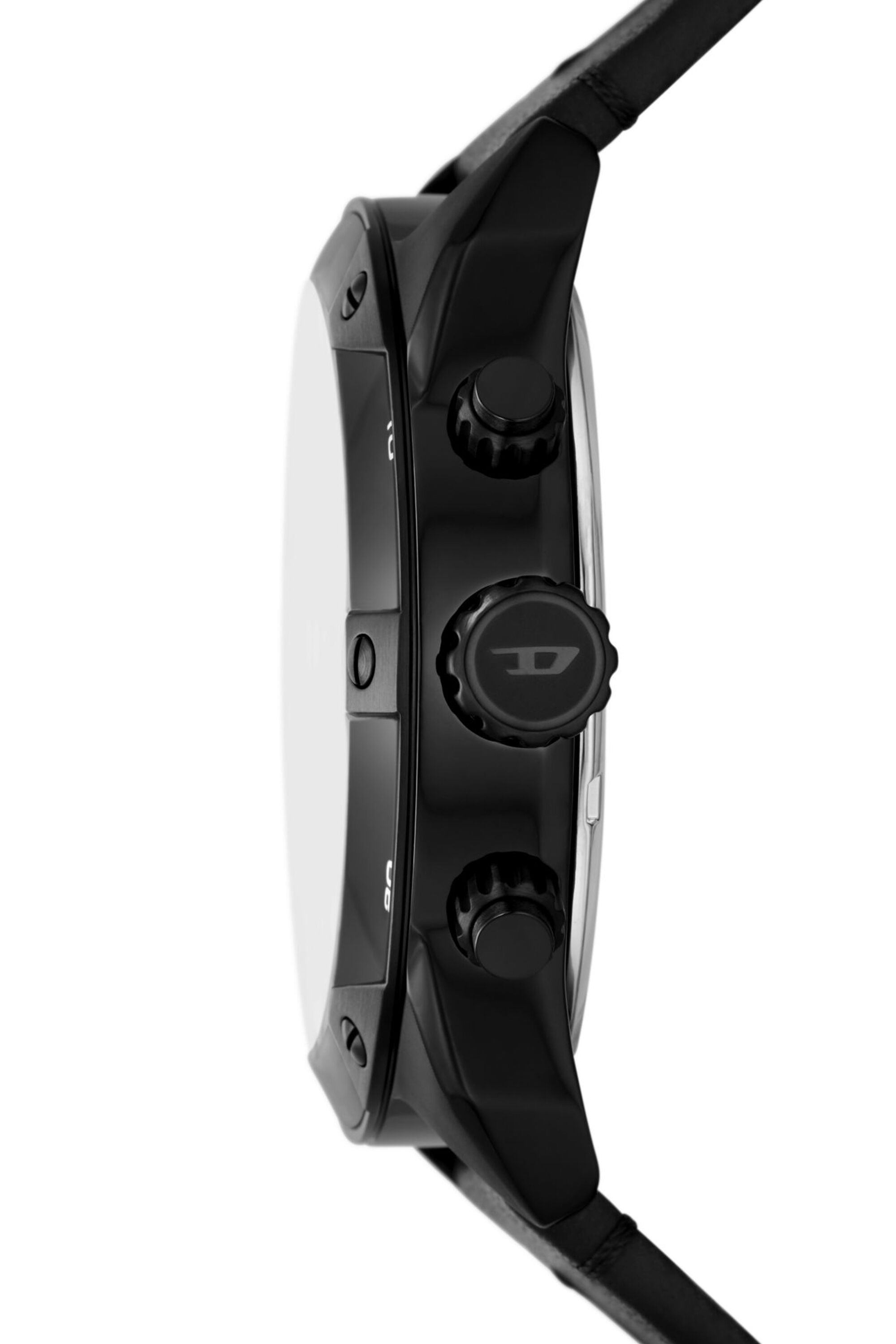 Diesel - DZ4667, Herren Spiked Chronograph mit schwarzem Lederarmband in Schwarz - 3
